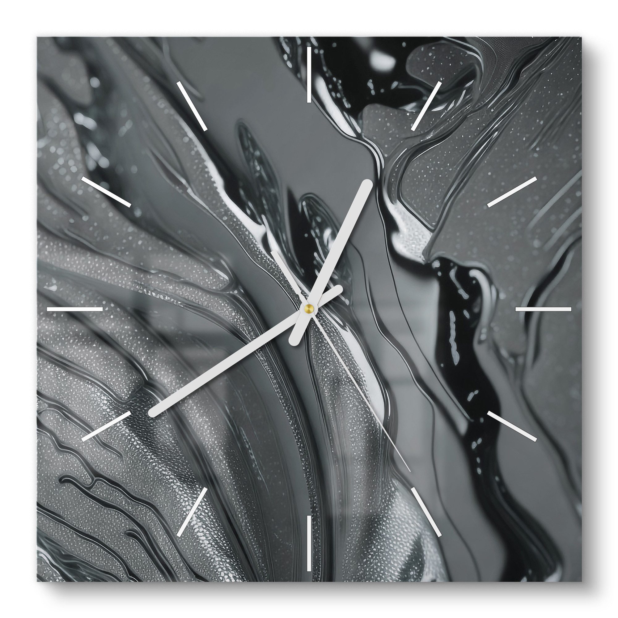 DEQORI Wanduhr 'Metallische Flusslinien' (Glas Glasuhr günstig online kaufen