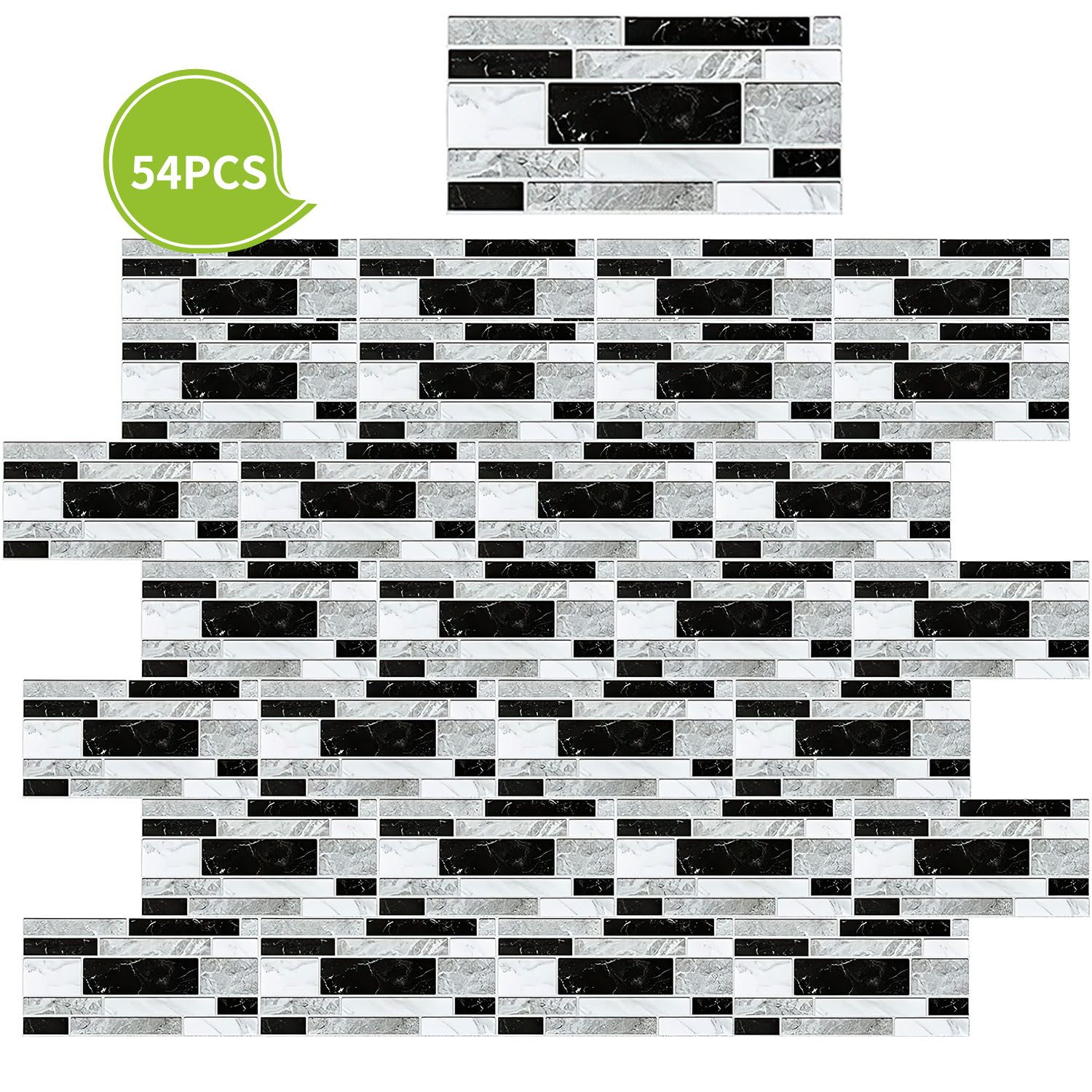 SURFOU Fliesenaufkleber 54 Stück Fliesenaufkleber 20 x 10 cm Selbstklebende Fliesenfolie (54 St), Wandpaneele Wasserfes Sticker für Küche Backsplash Badezimmer
