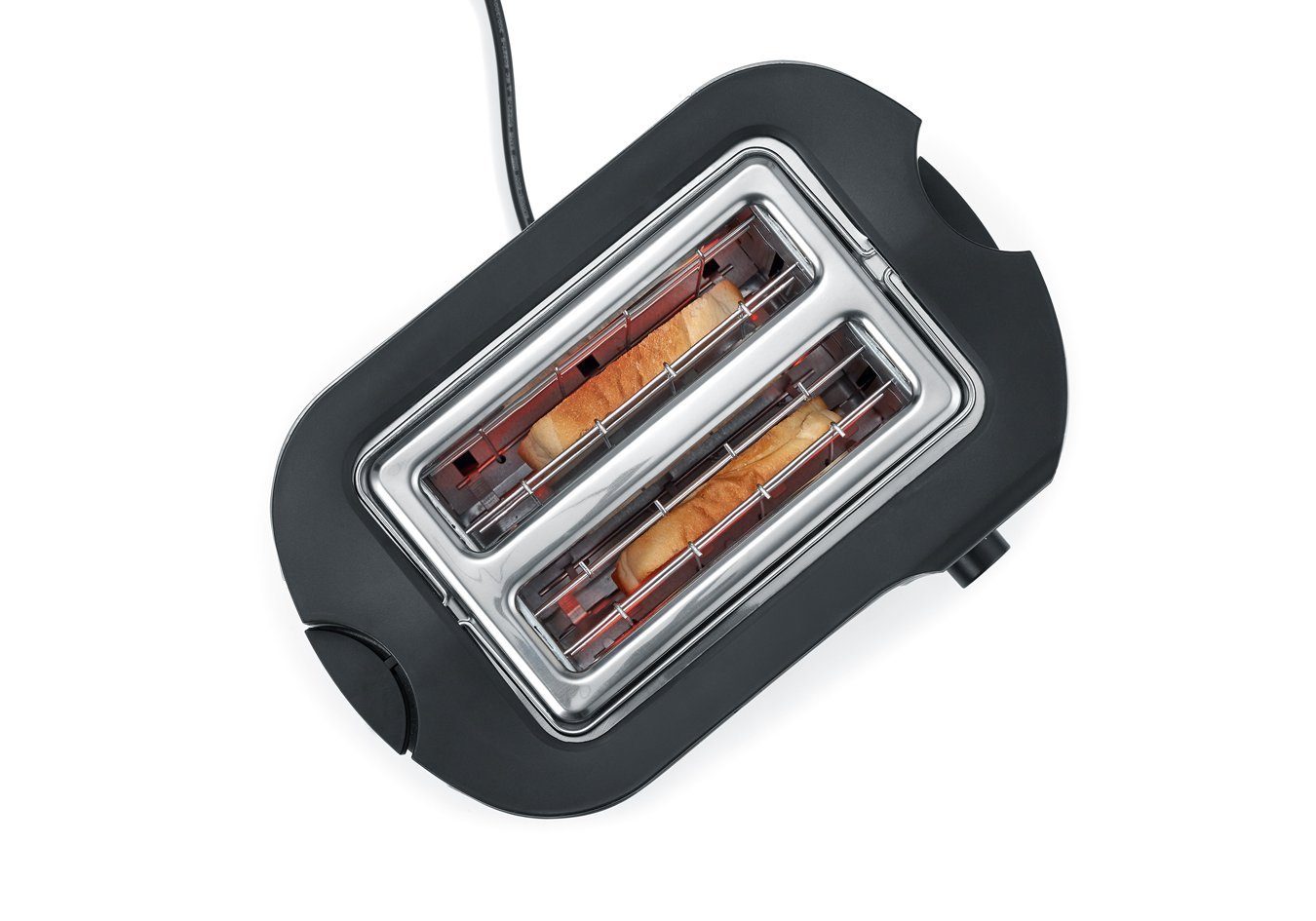 Severin Toaster AT 2589 Toaster, 2 kurze Schlitze, für 2 Scheiben, 800 W, 2 Scheiben, 800W, Edelstahl