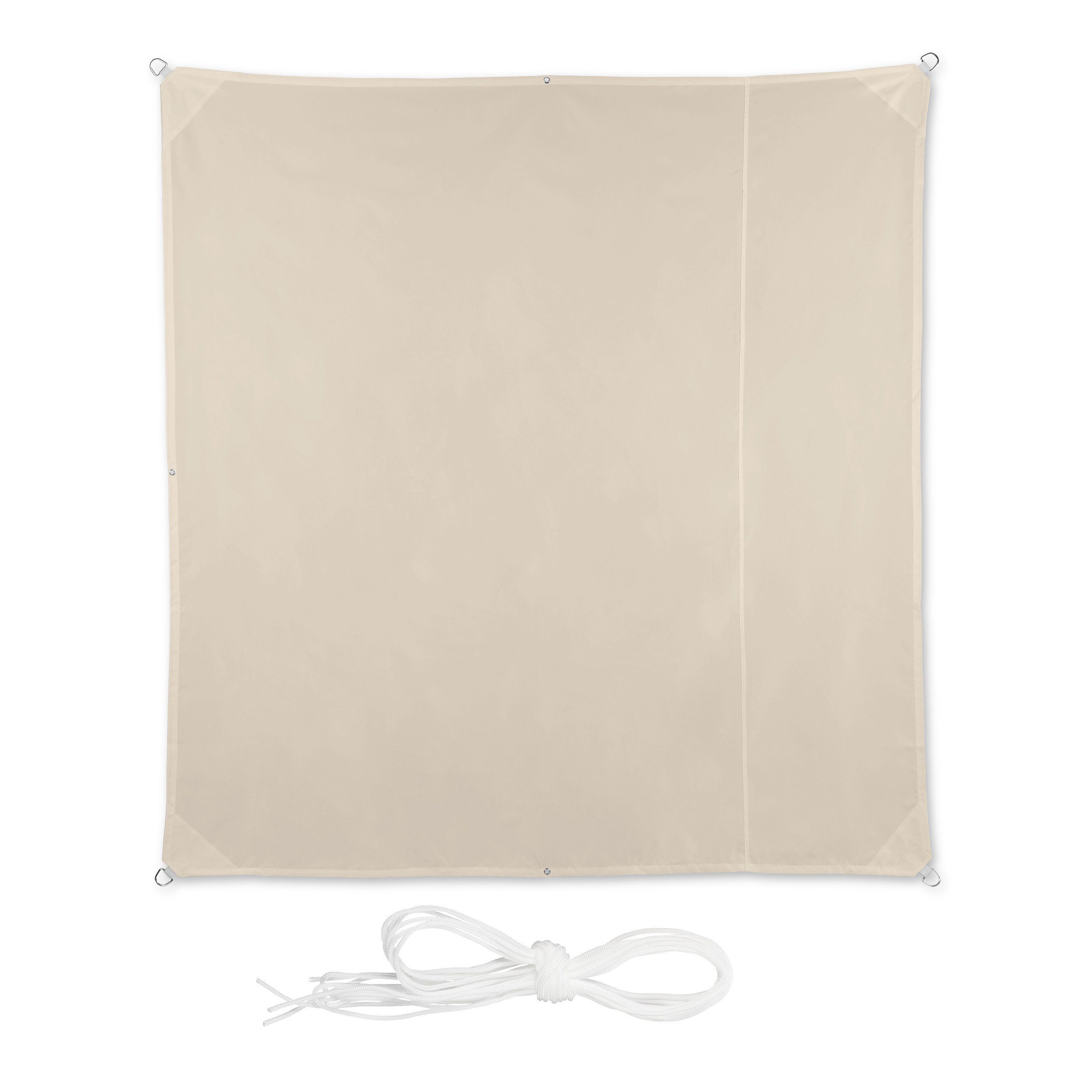 relaxdays Sonnensegel Quadrat in Beige, 2 günstig online kaufen