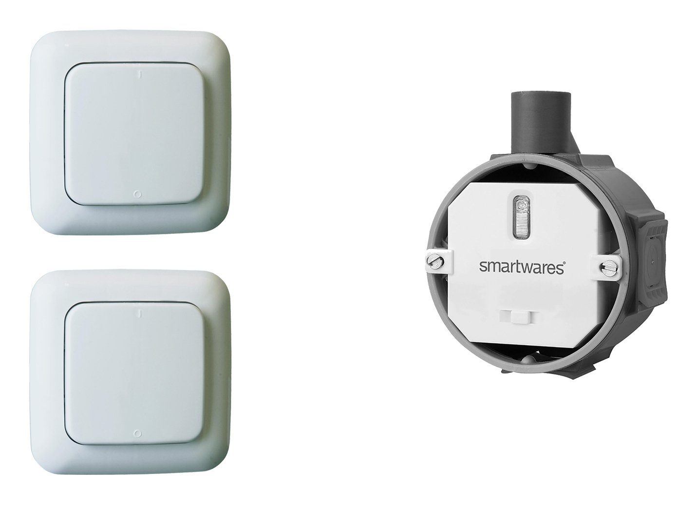 Licht-Funksteuerung, Funk + Wandschalter 2x - Set smartwares Smart Schalter Einbauschalter Taster Home