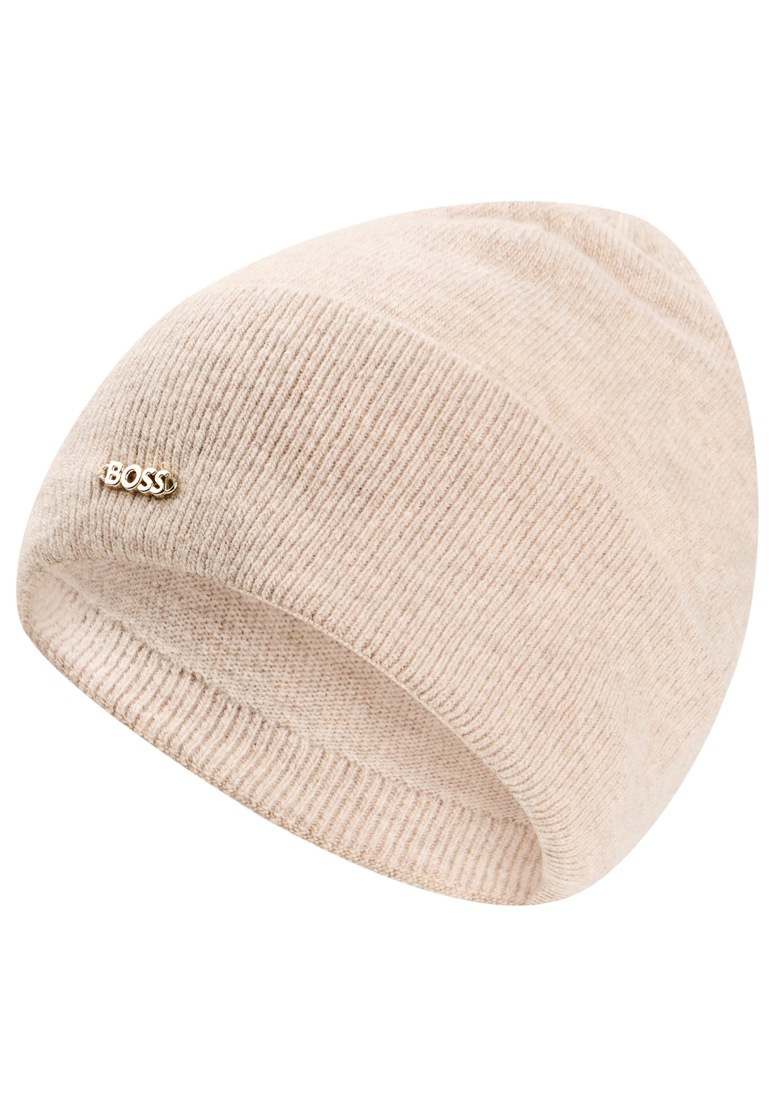 BOSS Strickmütze Laris Hat aus edlem Schurlwoll-Kaschmir-Mix, unisex