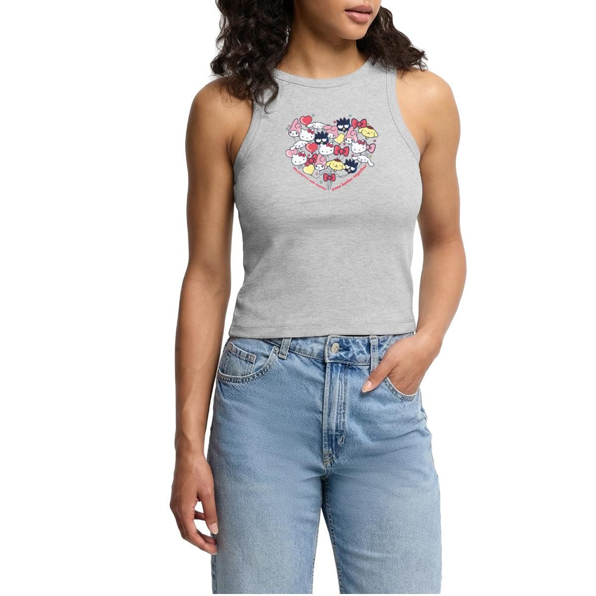 T-Shirt Hello Kitty And Friends Ballons Cropped Frauen Organic Tank Top