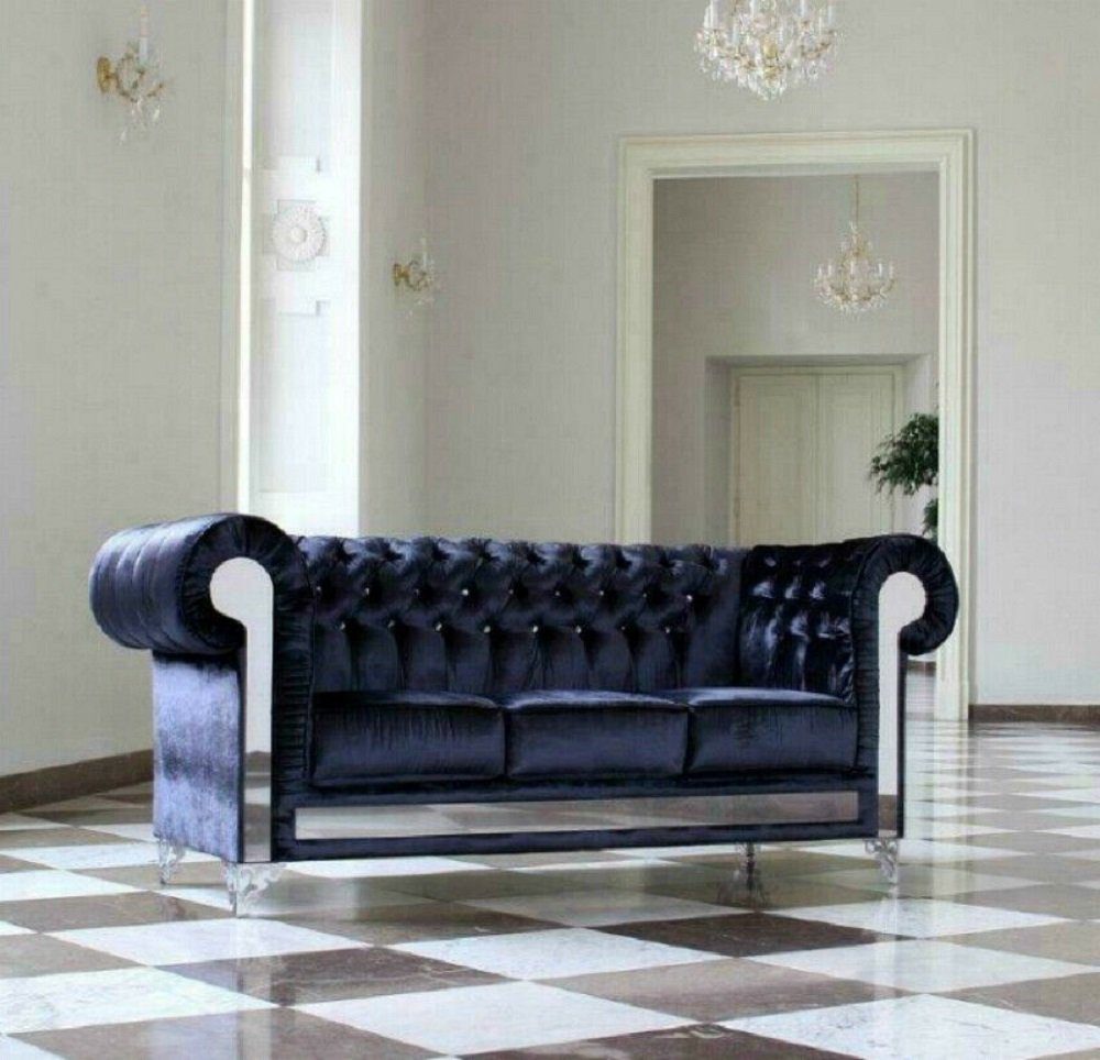 JVmoebel Sofa, Designer Sofagarnitur Glaselemente Chesterfield Polster Sofa Couch