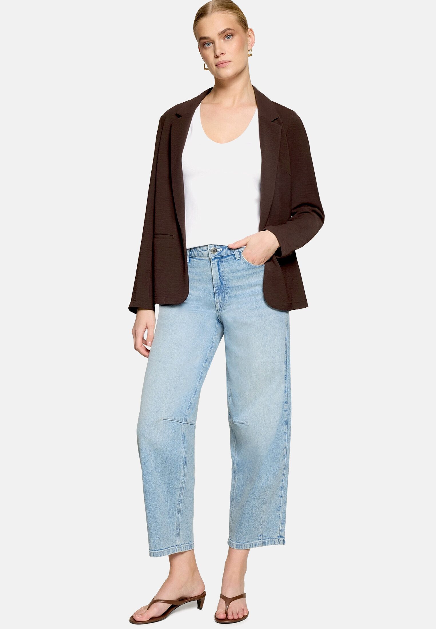 Zero T-Shirt Damen Shirt mit V-Ausschnitt (1-tlg) Material