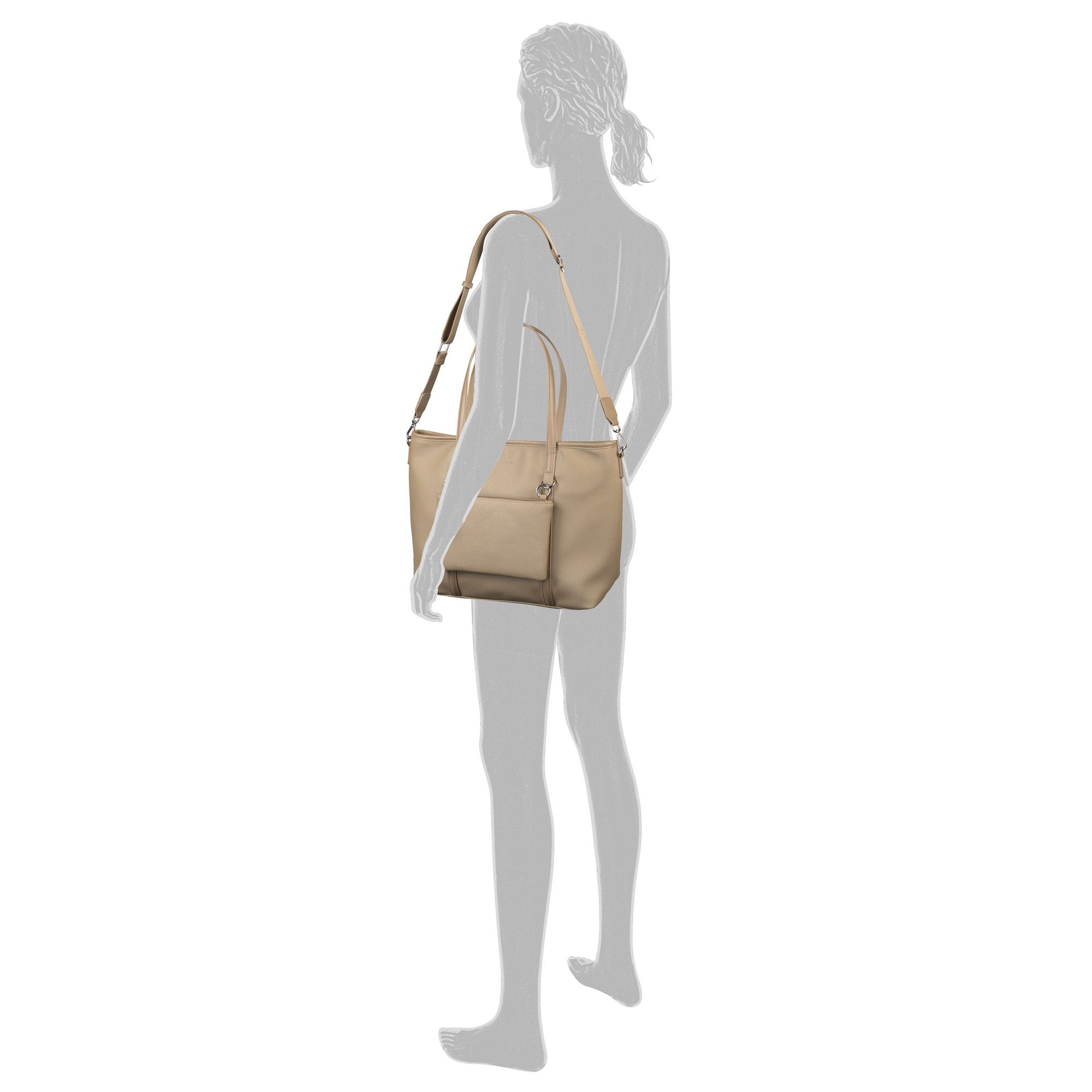 TOM TAILOR Shopper Jamila (Set, 2-tlg., Praktische 2-in-1-Funktion: Abnehmbare Vortasche als Umhängetasche), ein Platzwunder mit 2-in1-Funktion aus fein genarbtem Lederimtiat