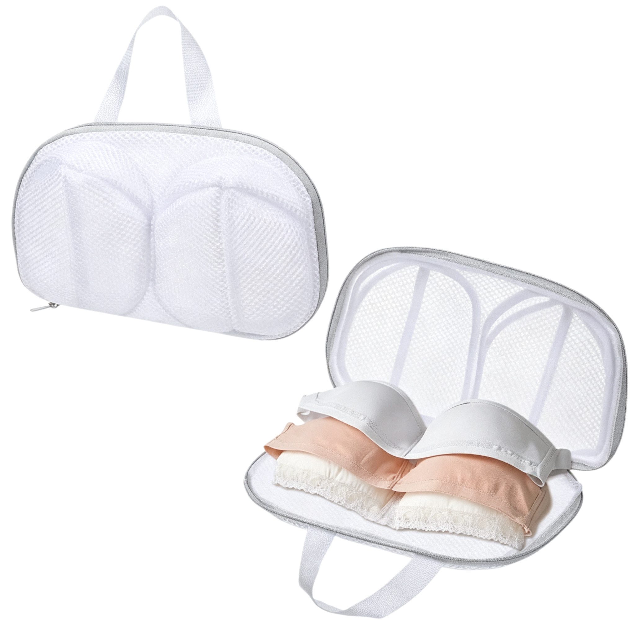 FOUORTUNATE-BEE Wäschenetz 2er Set BH-Wäschenetze, 3D-BH-Wäschesack mit Reißverschluss, Wäschesack für BHs und Dessous, 34,5x20 cm, für Waschmaschine