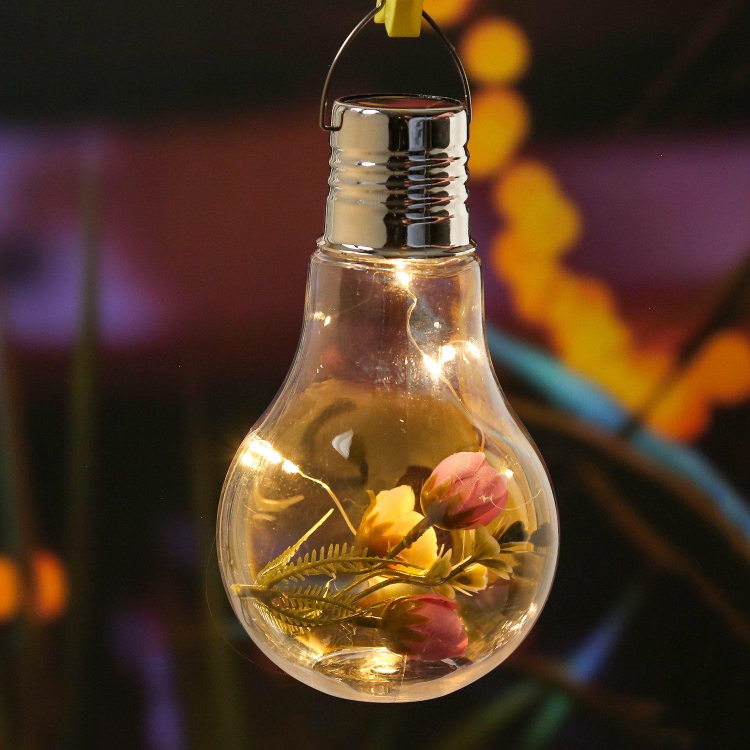 MARELIDA LED Solarleuchte »LED Solar XL Glühbirne Blume Solarleuchte