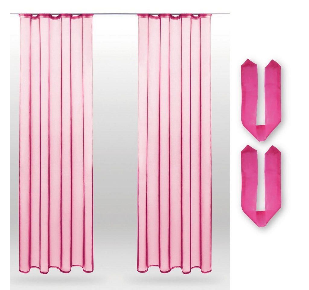 Bestlivings Vorhang (2 St), Kräuselband, transparent, Voile, Gardinenset "Transparent" mit Universalband