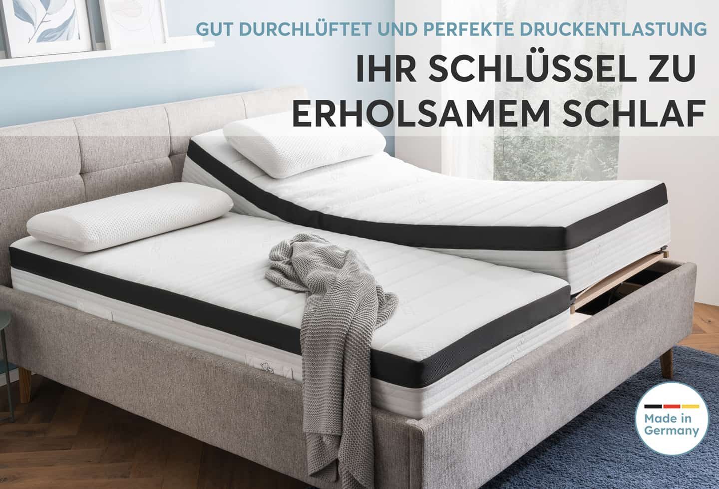 Kaltschaummatratze STRUKTURA-MED GEL, RAVENSBERGER Matratzen, 25 cm hoch, Ergonomisch, 3 Liegeelemente, 7 Zonen, Made in Germany, Tencelbezug