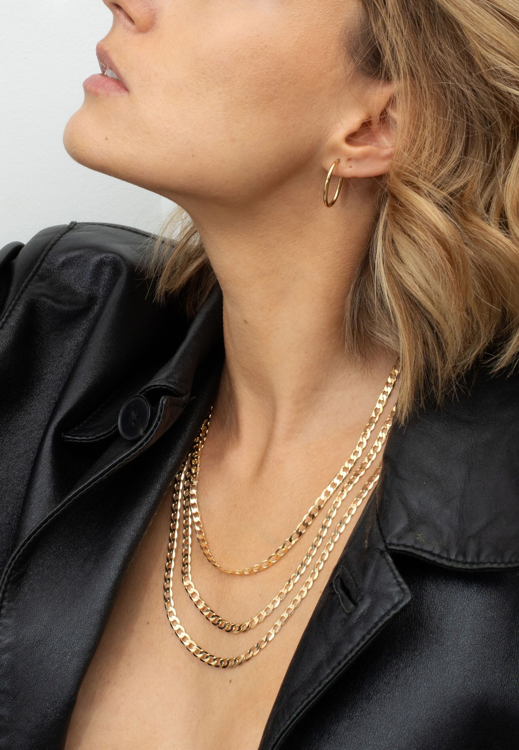 ENGELSINN Gliederkette Goldkette 14 Karat 585 Echtgold Gold Stil Panzerkett günstig online kaufen