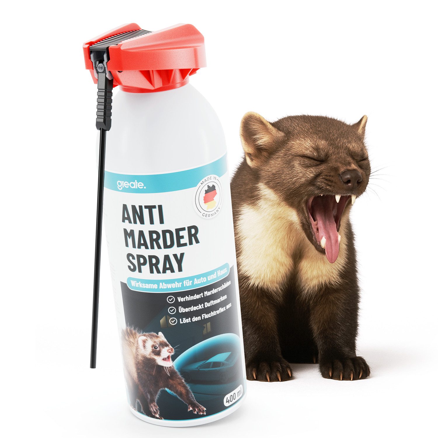 greate. Marderspray Marderspray Auto Motorraum 400 ml - Mader Abwehr, Marderschutz Spray, 400 ml, 1-St.