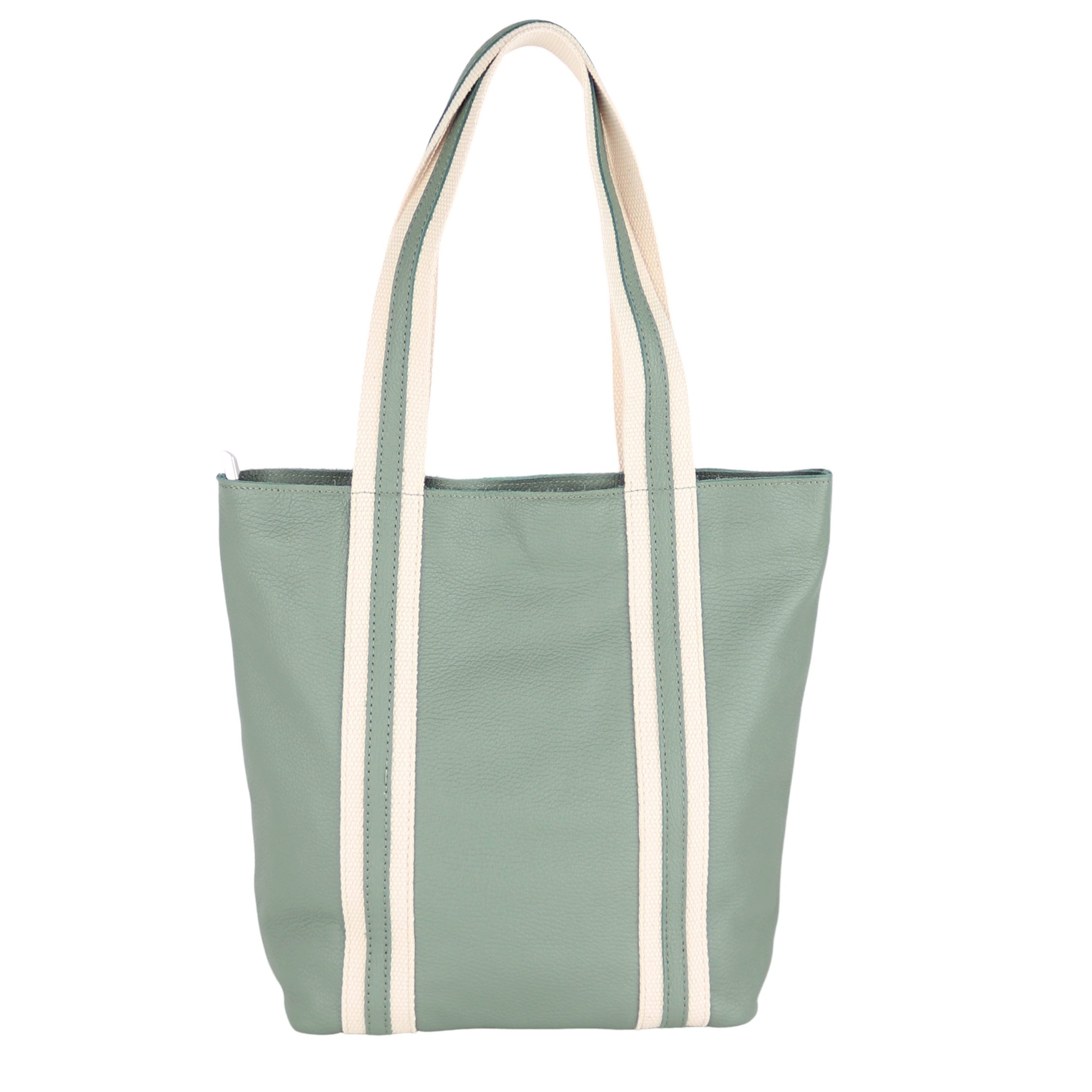 MIRROSI Shopper aus Echtleder, Made in Italy, Shopper Tasche, Tragetasche (30x35x12cm) mit Stauraum A4 Ordner