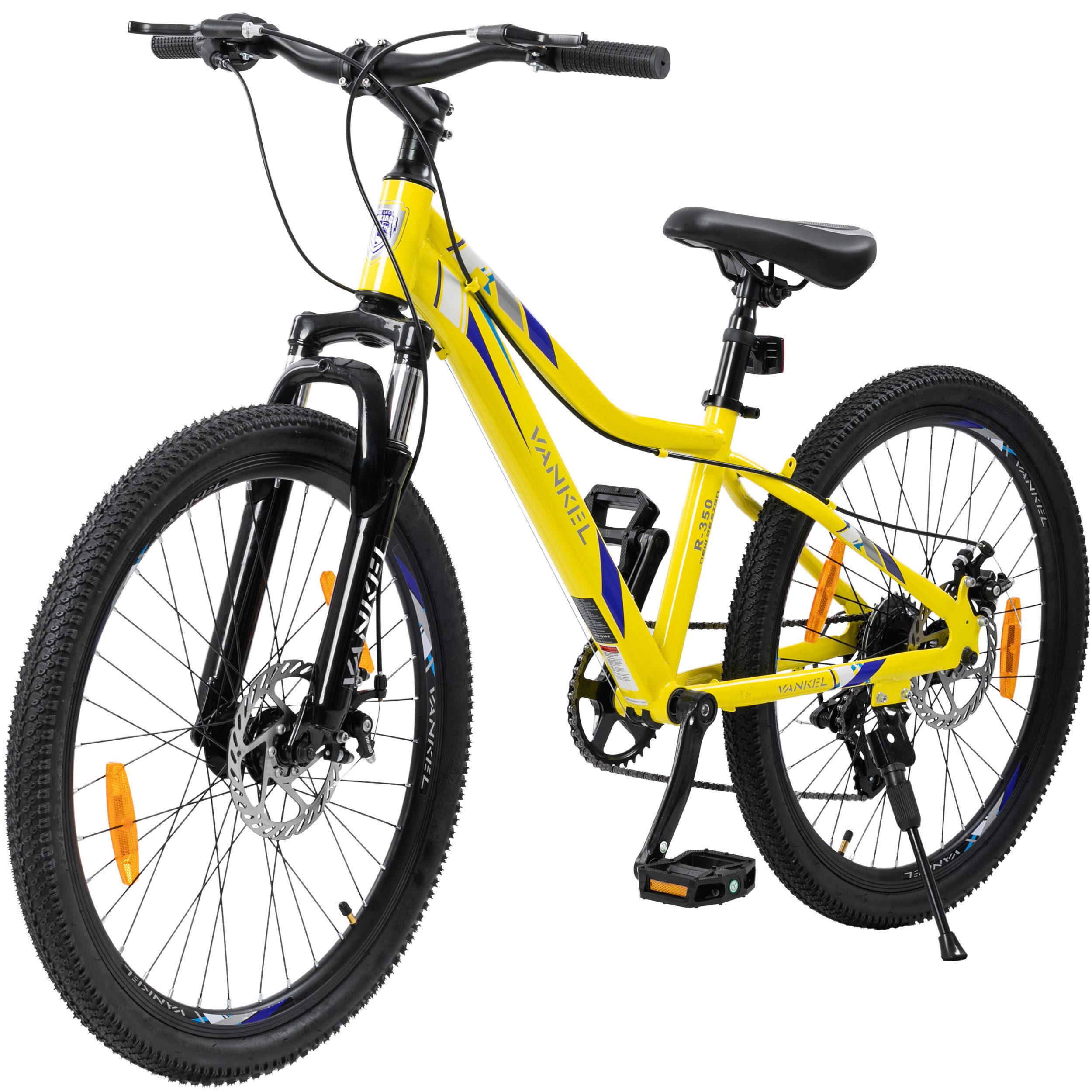Vankel Mountainbike Little Bee 24 Zoll MTB – Federung, 6 Gänge und starke Bremsen, 6 Gang SL-RSS006-6W Schaltwerk, Kettenschaltung, Kettenschaltung, Kinderfahhrad, Kettenschaltung, Fahrrad für Jungs