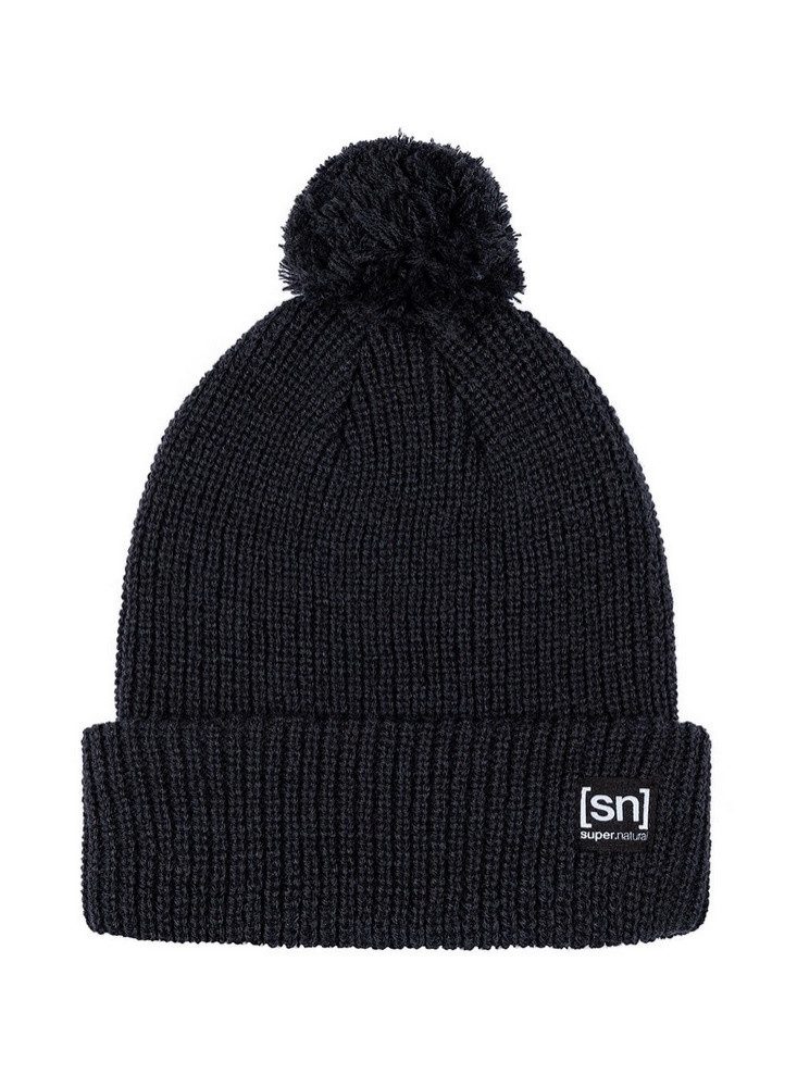 SUPER.NATURAL Beanie Wintermütze Pom mit Bommel schwarz Damen - 1 Stück günstig online kaufen