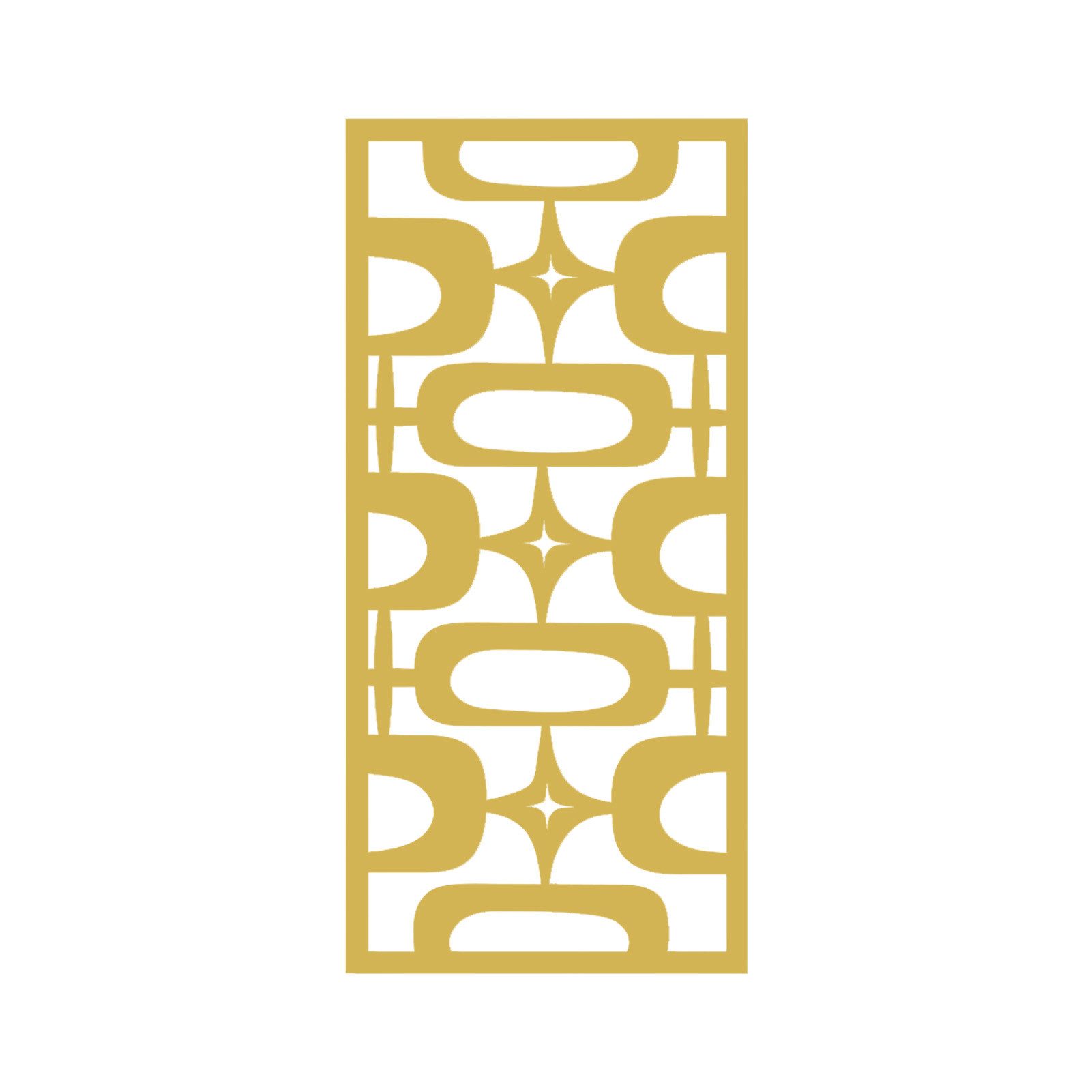 Jumpeak Wanddekoobjekt Rechteckige ovale Wanddekoration,Abstrakte Sterne,Geometrische Linien, Metallmaterial, 4 Farben, 4 Größen
