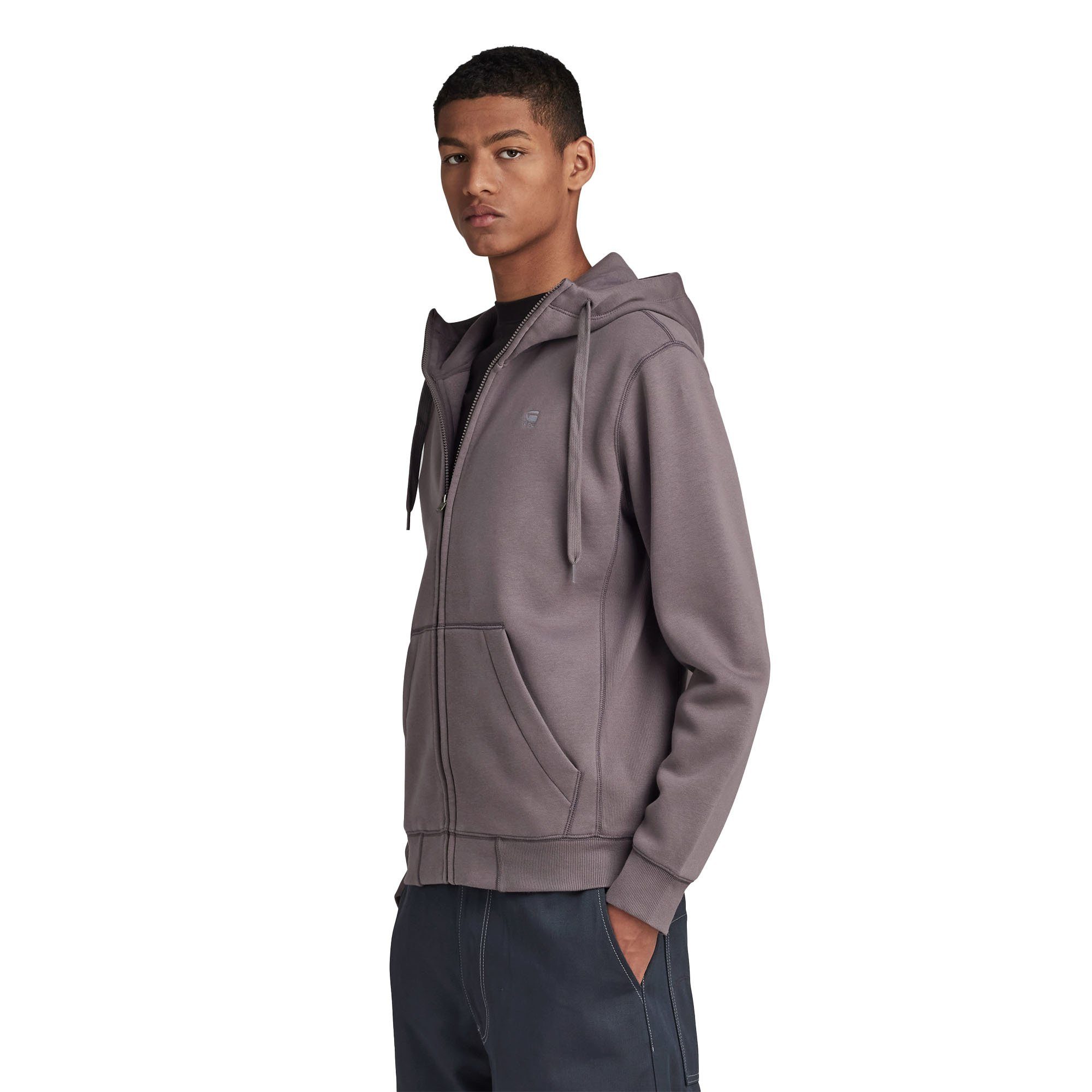 Premium RAW Grau (Rabbit) G-Star Herren Sweatshirt Loungewear Core, Sweat-Jacke -