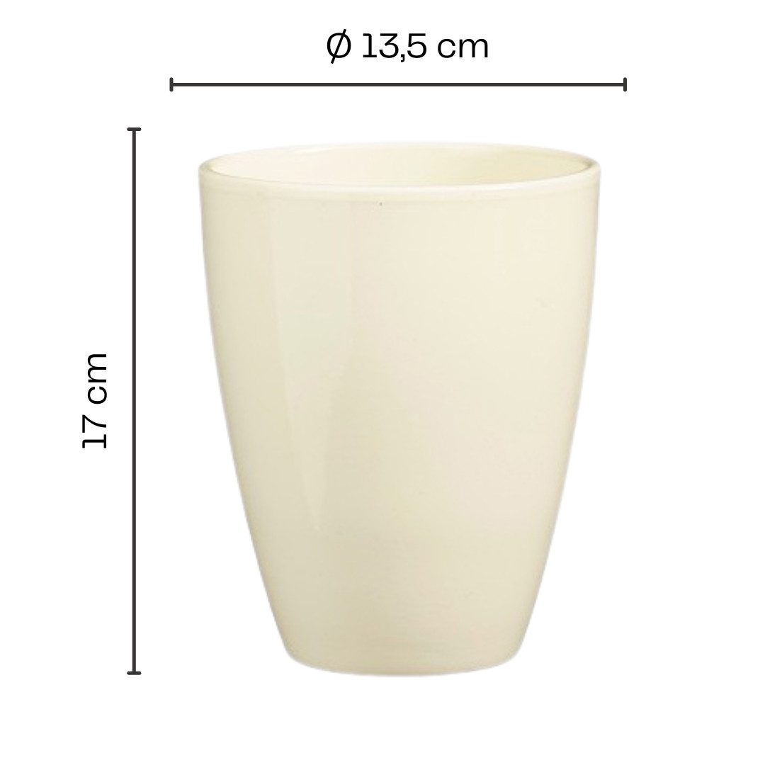 Annastore Übertopf 3 x Orchideentopf aus Keramik - Orchideenübertopf - Blumenübertopf, H 17 cm - Ø 13,5 cm