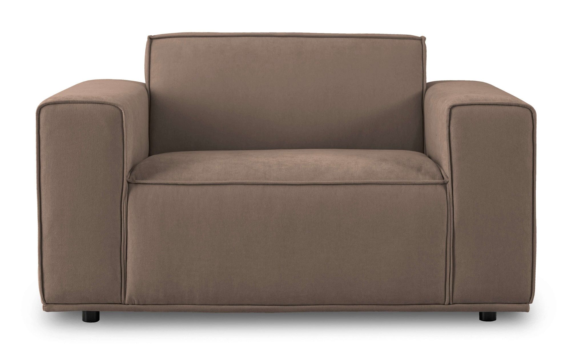 Home affaire Loveseat Avelin, 1.5 Sitzer, 140 cm, Chenille, Struktur-Boucle, mit Wellenunterfederung, Kedernaht, bodentief, Skandi-Design