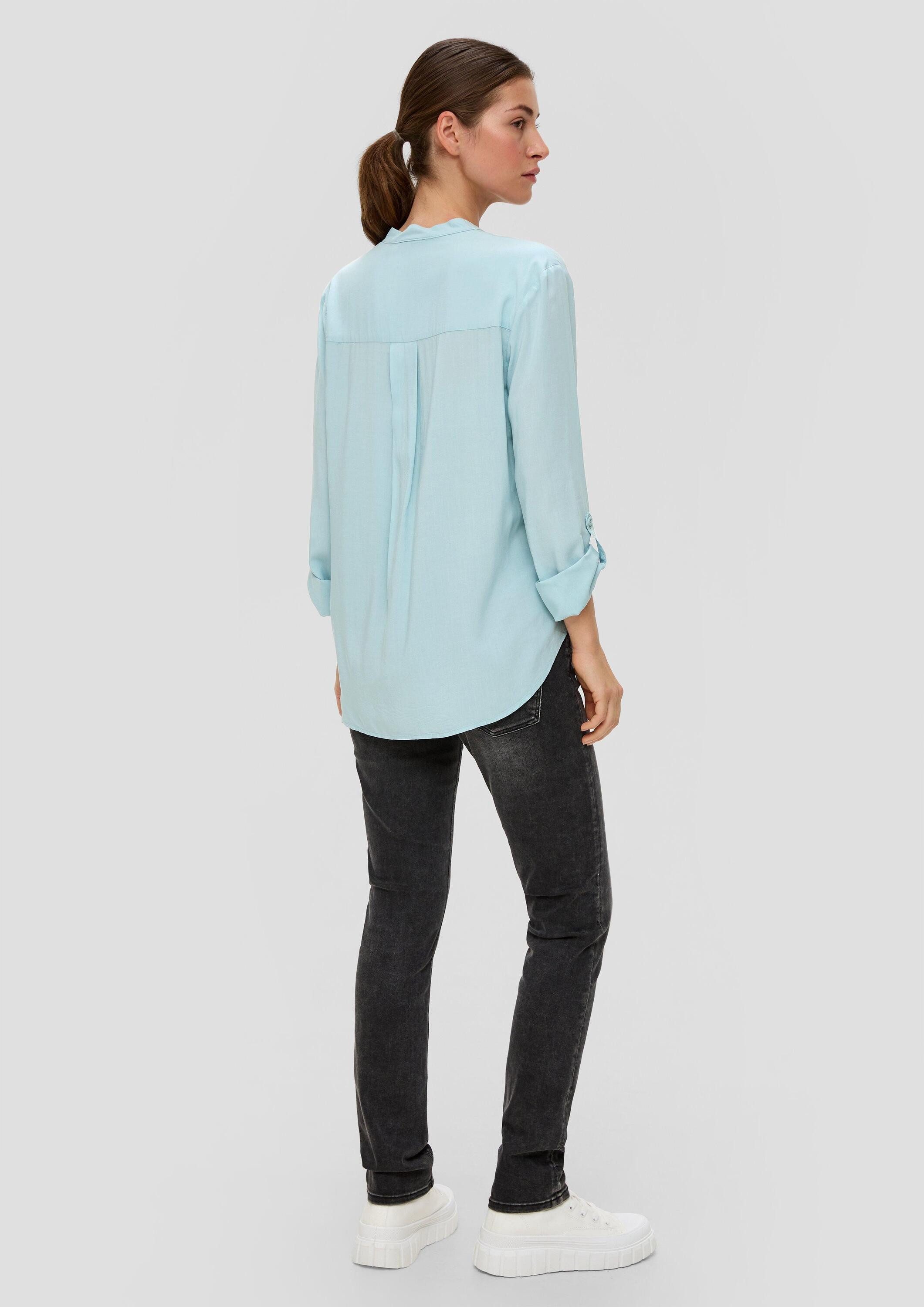 QS Langarmbluse Bluse Viskosebluse mit Turn-up-Funktion