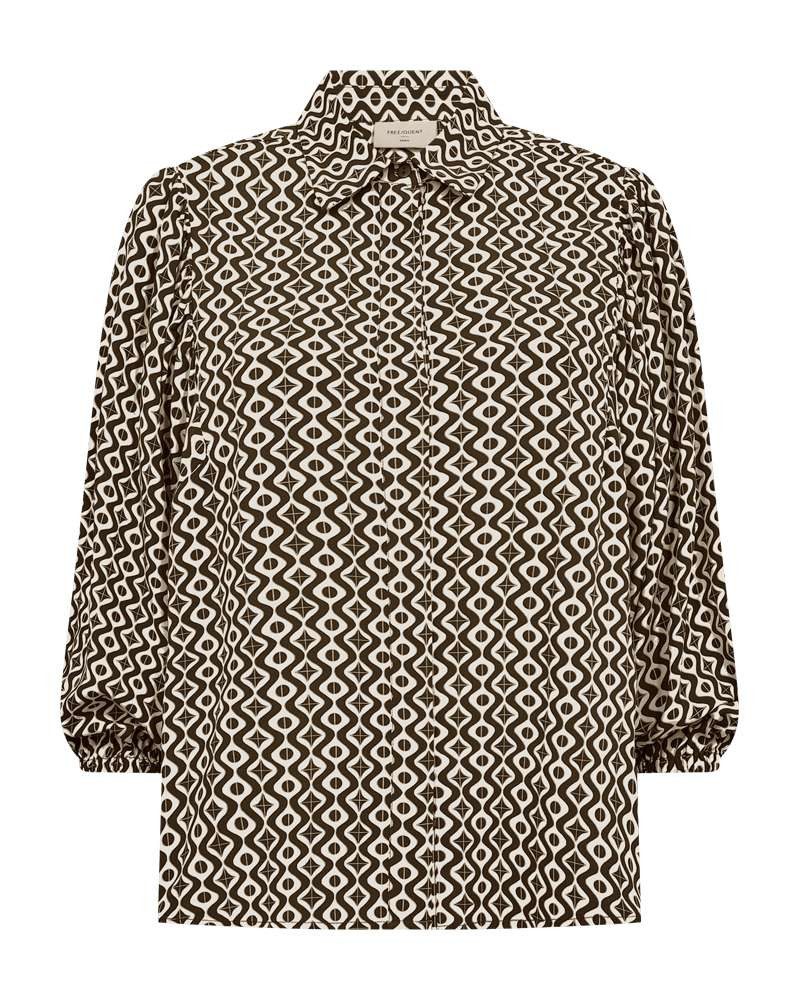 FREEQUENT Druckbluse FQADNEY-SHIRT gemustert mit 3/4- Ballonärmel