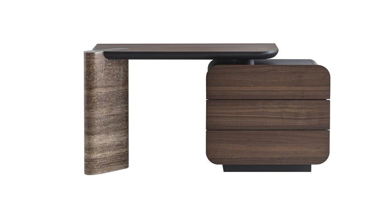 Xlmoebel Schminktisch Moderne braune Schminktischgarnitur mit Spiegel und Hocker (3-St), Made in Europa