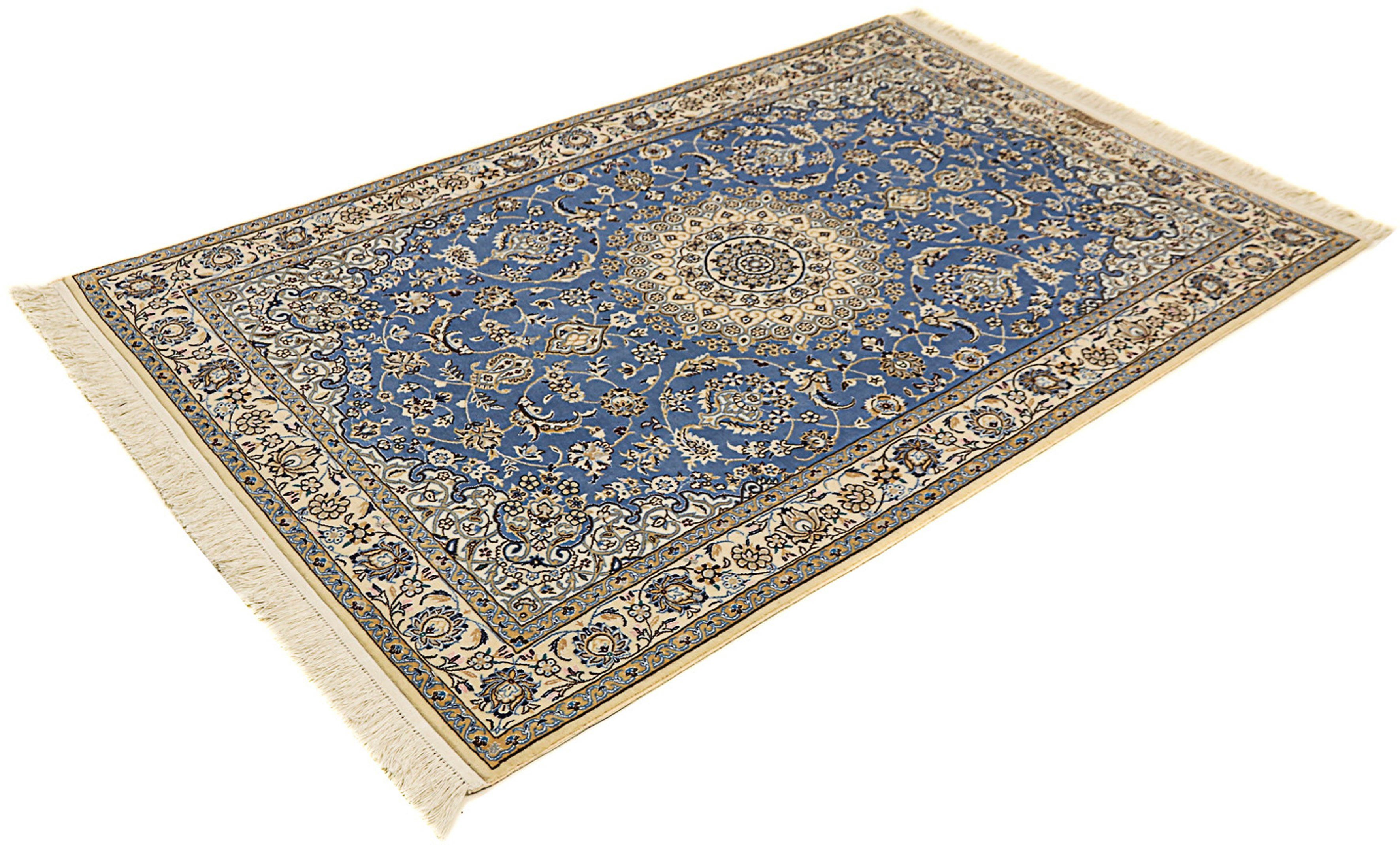 Orientteppich Perser - Nain - Premium - 167 x 107 cm - blau, morgenland, rechteckig, Höhe: 6 mm, Wohnzimmer, Handgeknüpft, Einzelstück mit Zertifikat