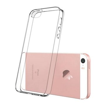 CoolGadget Handyhülle Transparent als 2in1 Schutz Cover Set für das Apple iPhone 5 / 5S / SE 4 Zoll, 2x Glas Display Schutz Folie + 1x Case Hülle für iPhone 5 5S SE