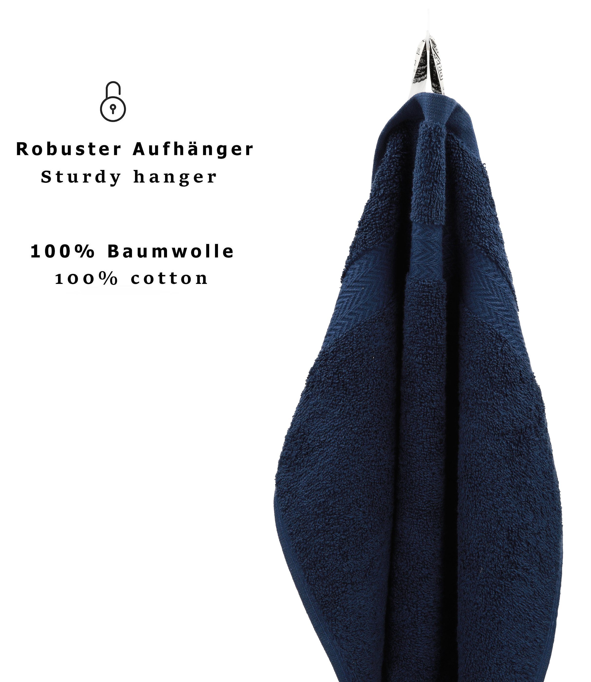 Betz Handtücher 10 Stück Handtücher Premium 100% Baumwolle 50x100 cm dunkelblau, 100% Baumwolle (10-St)