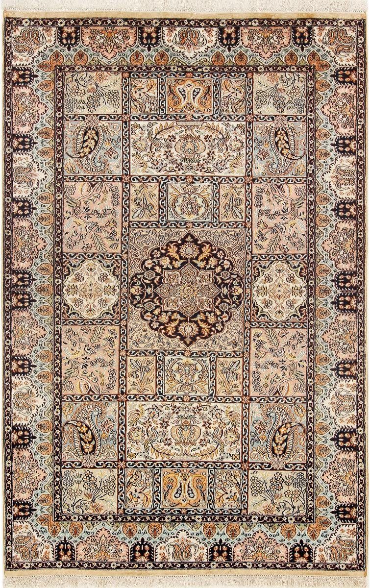 Seidenteppich Kaschmir Seide 124x189 Handgeknüpfter Orientteppich, Nain Trading, rechteckig, Höhe: 4 mm