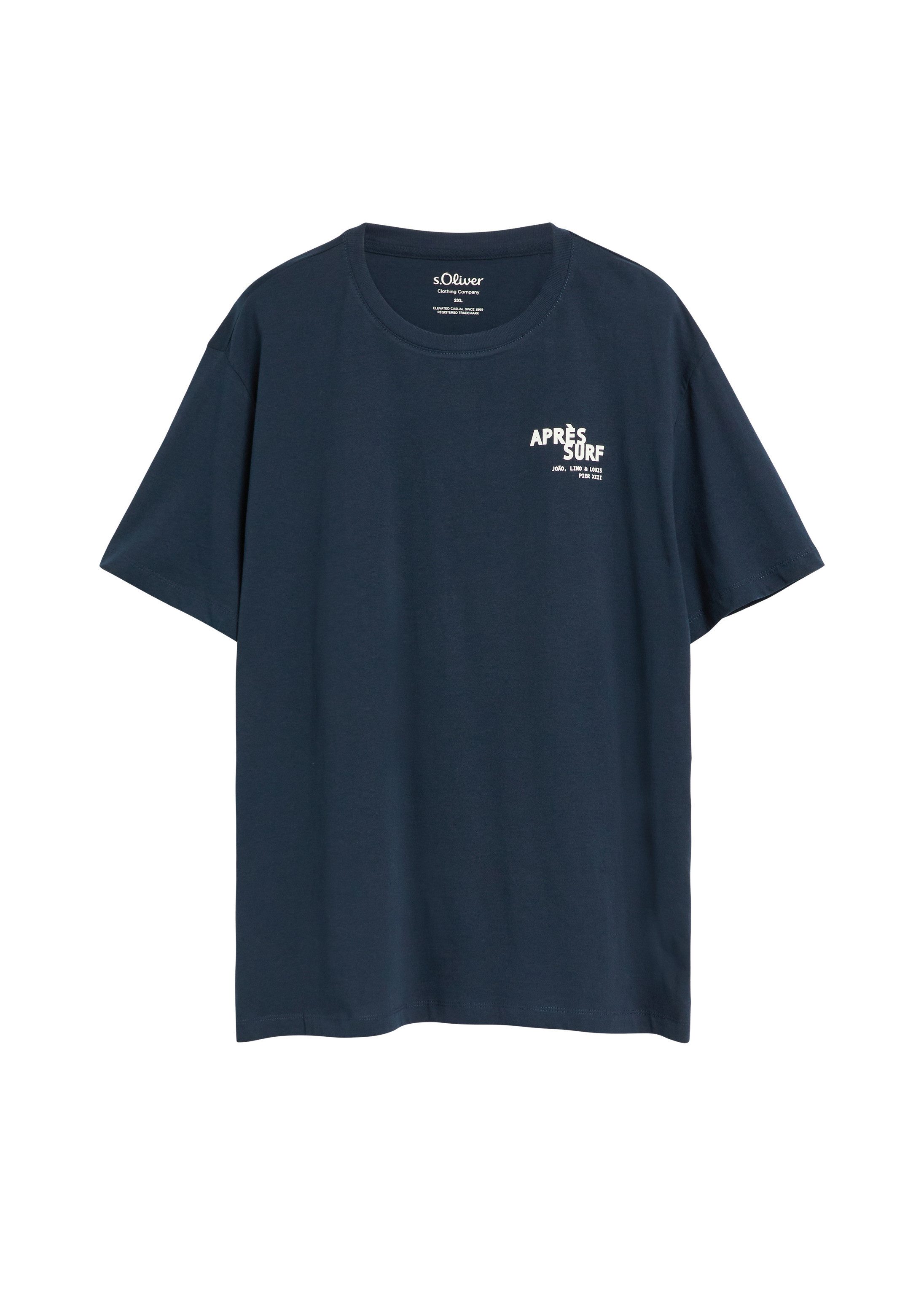 s.Oliver Kurzarmshirt T-Shirt Baumwoll-T-Shirt mit Front- und Rückenprint