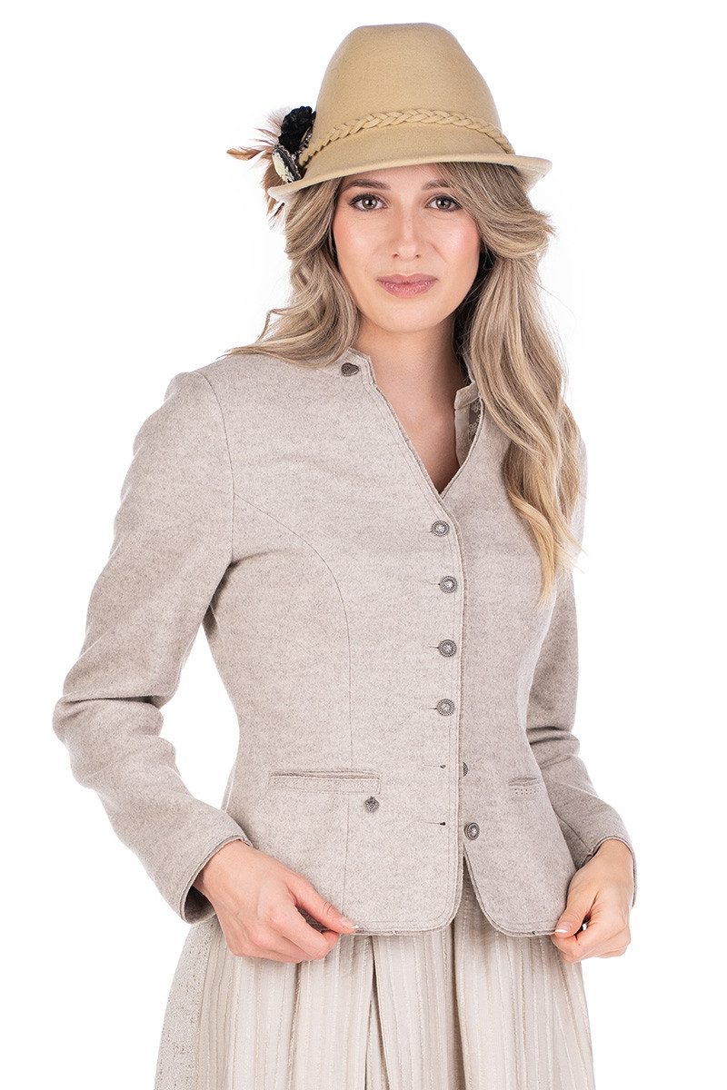 Spieth & Wensky Trachtenjanker Walkjacke Damen - HALFING - creme