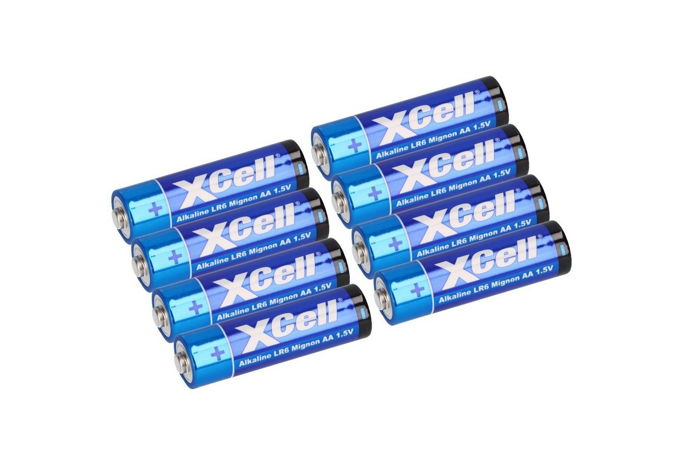 XCell 8x XCell 2x 4er Folie AA LR6 Mignon Super Alkaline Batterie Batterie