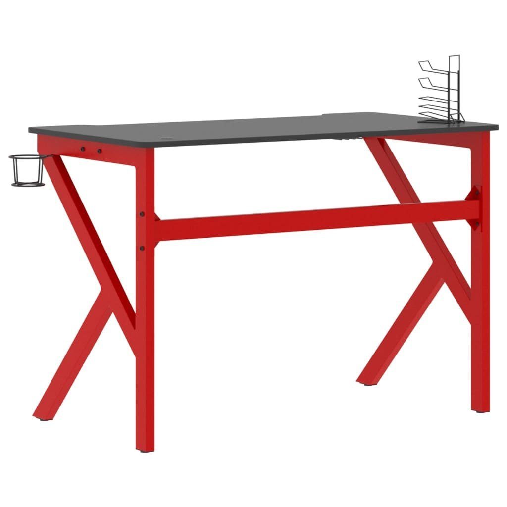 cm rot rot vidaXL Schwarz mit K-Gestell 110x60x75 Schreibtisch und Rot und Schwarz Schwarz Gaming-Schreibtisch | und