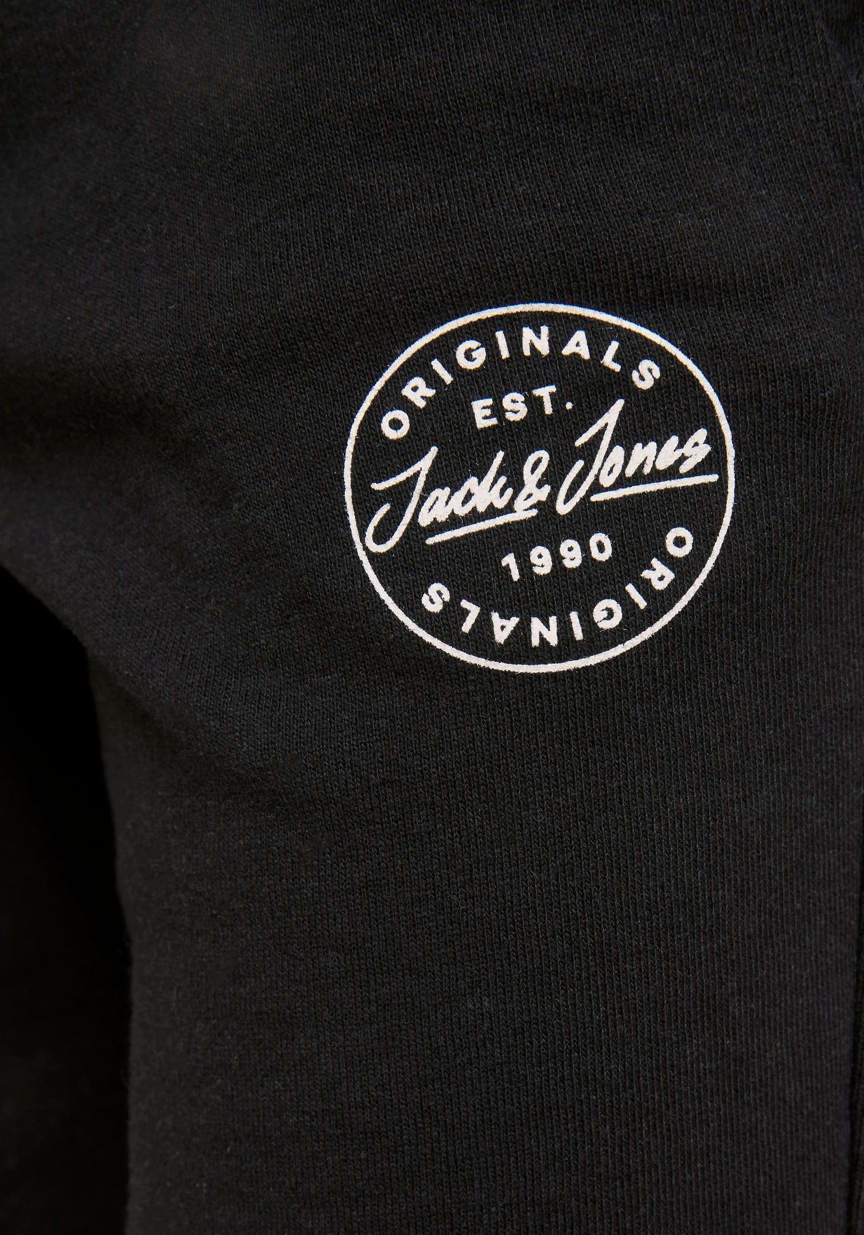 Jack & Jones Druck Junior Sweatbermudas black mit kleinem