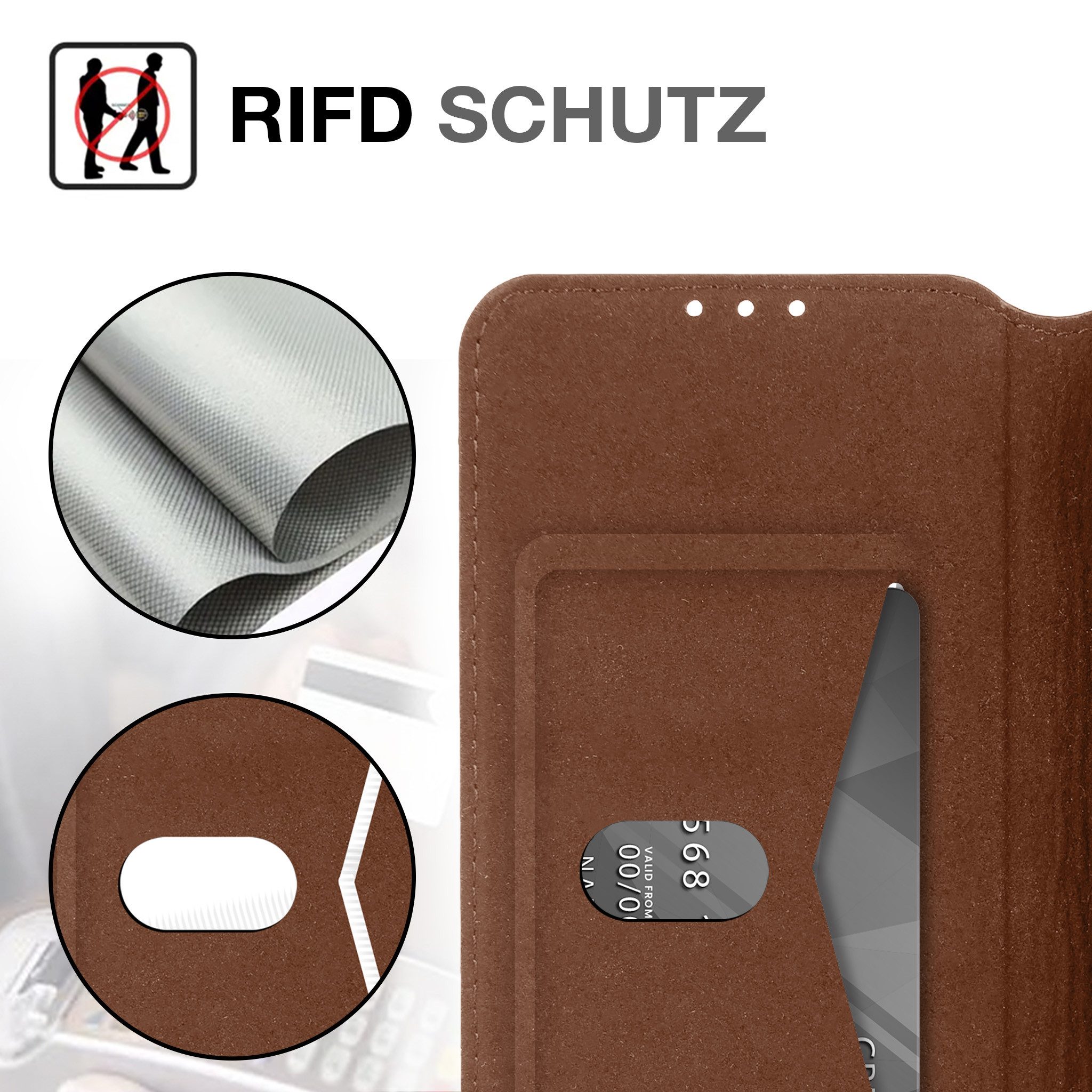 Tec-Expert Handyhülle Echtleder Klapp Hülle für Apple iPhone 18 Pro Max 6.9 Zoll, 6.9", Cover Klapphülle Case mit Kartenfach RFID Schutz aufstellbar – Bild 2 von 5