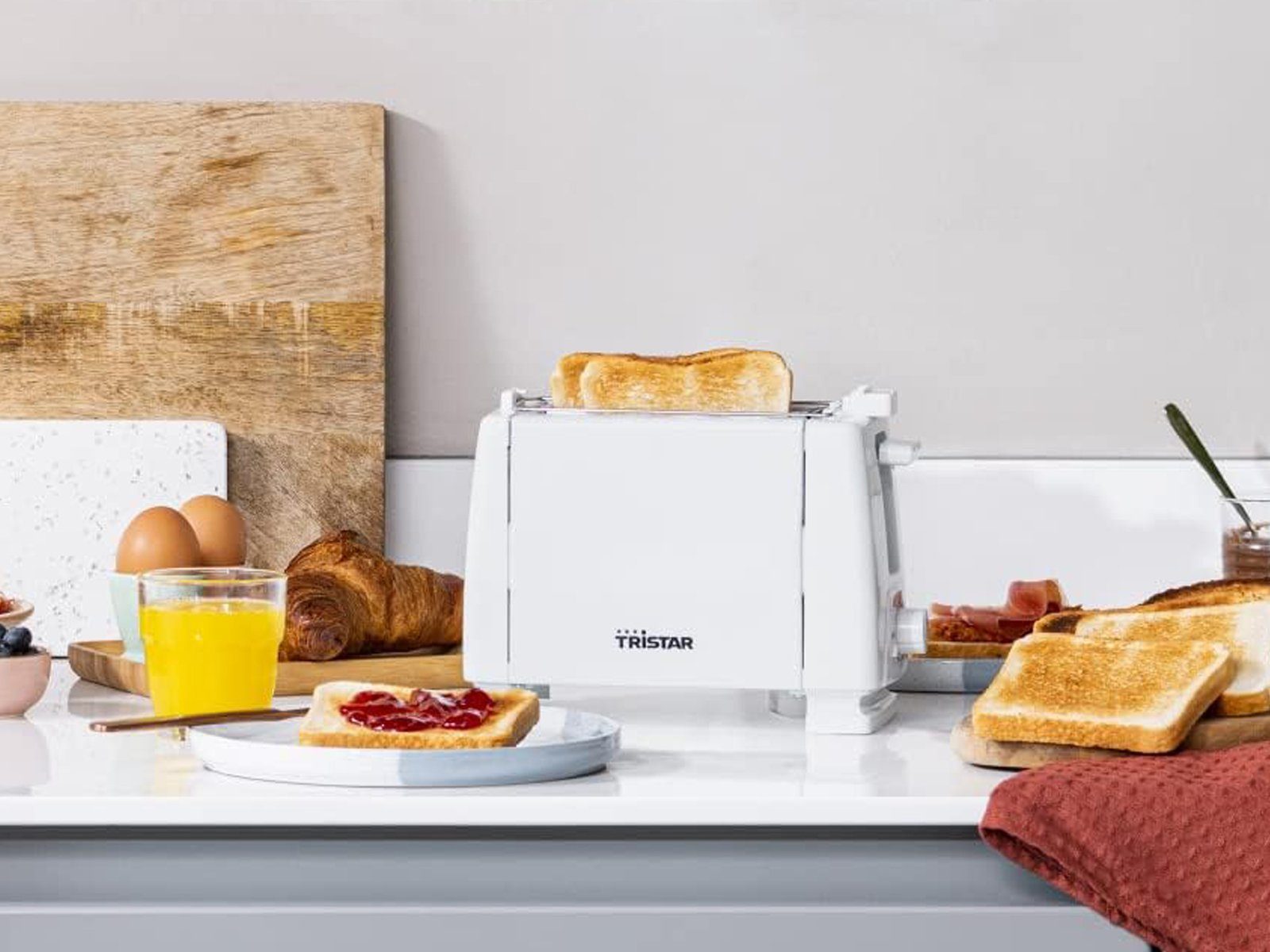 Tristar Toaster, 2 kurze Schlitze, für Toastbrot, 650 W, Doppelschlitz 2 Scheiben Toastmaschine Mini Toster & Brötchenaufsatz