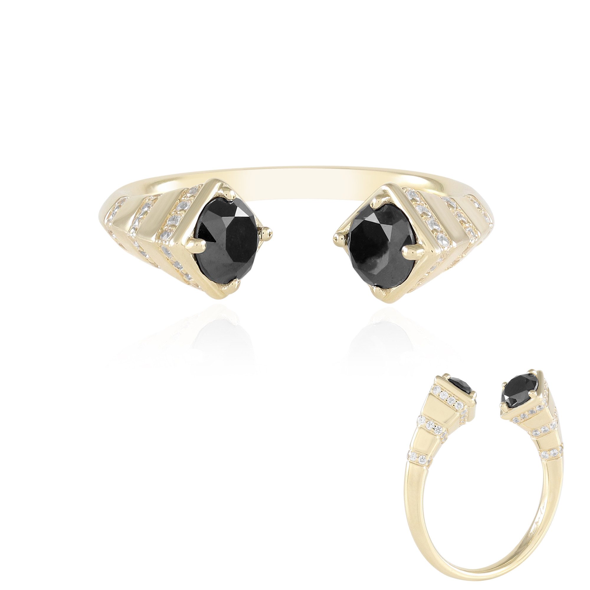 Cavill Diamantring Schwarzer Diamant Gelbgold Ring (1-tlg)