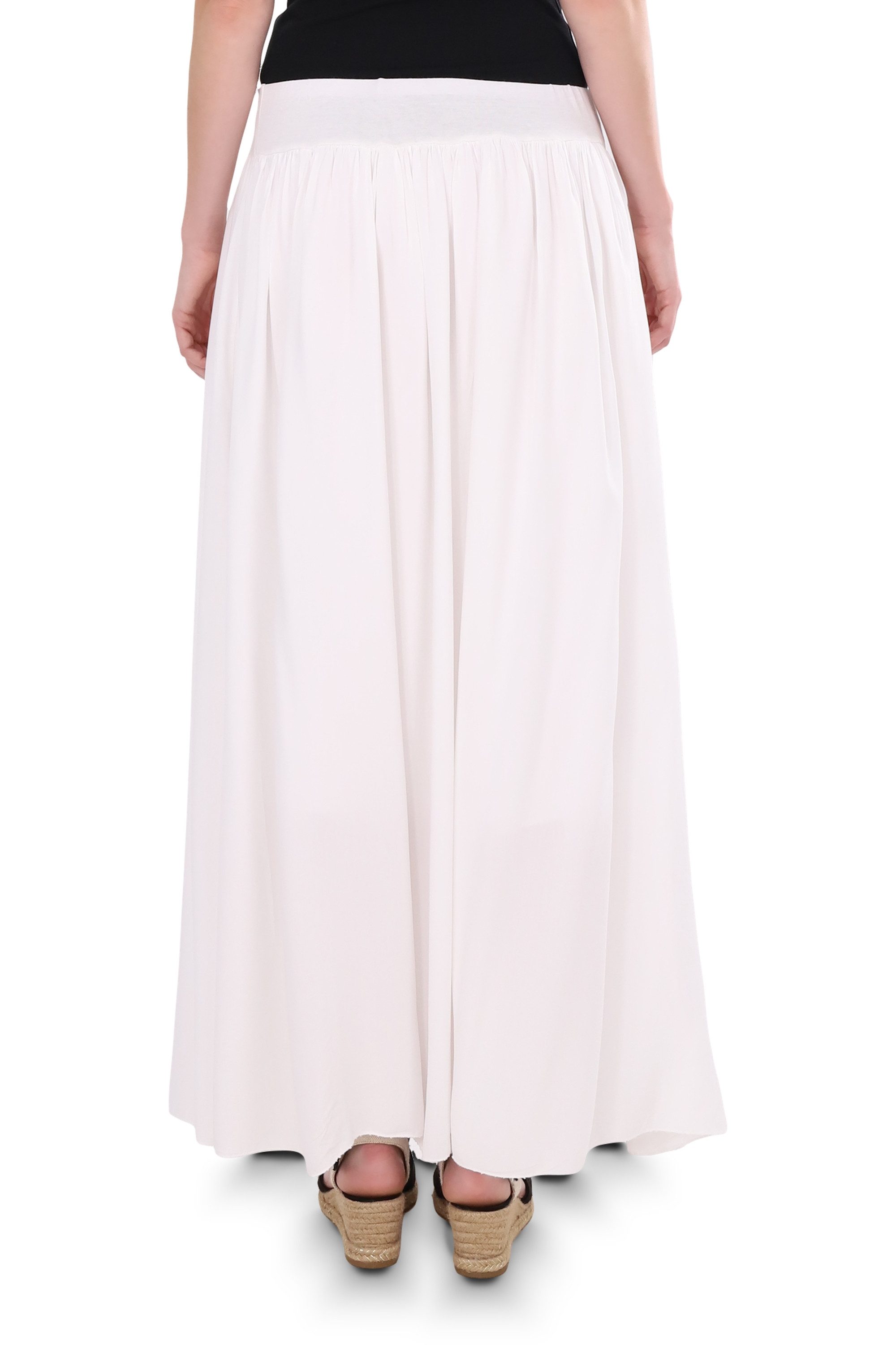 malito more than fashion Sommerrock malito Damen Maxi Rock, langer Rock blickdicht, Sommerrock mit Bund leichter eleganter Sommer Rock