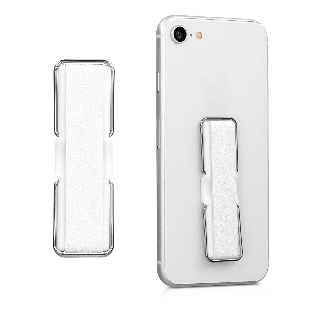 kwmobile Smartphone Fingerhalter mit Ständer - Leder Design - selbstklebend Fingerhalter, (1-tlg)