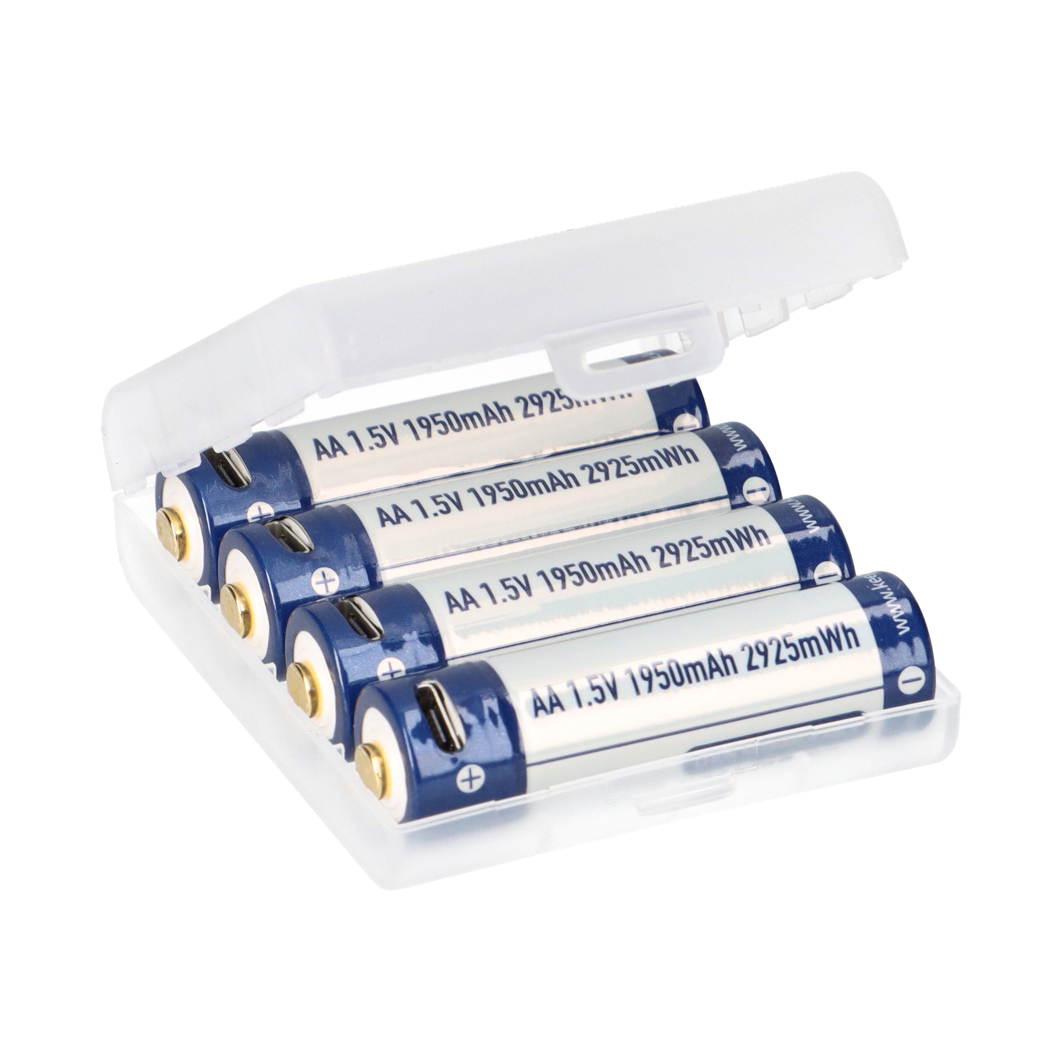 4x Keeppower AA 1950mAh protected 1.5A USB Li-Ion 1,5V Akku
