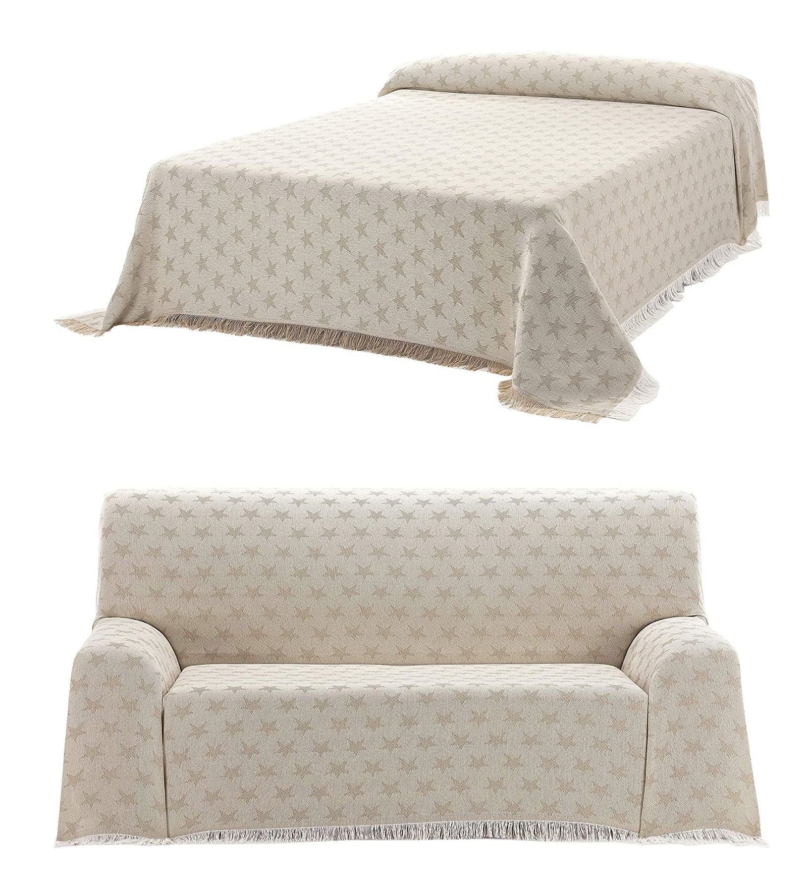 Sofadecke, Baumwolle, Tagesdecke Beige Beautex Bettüberwurf, Decke Tagesdecke, Wohnzimmer aus