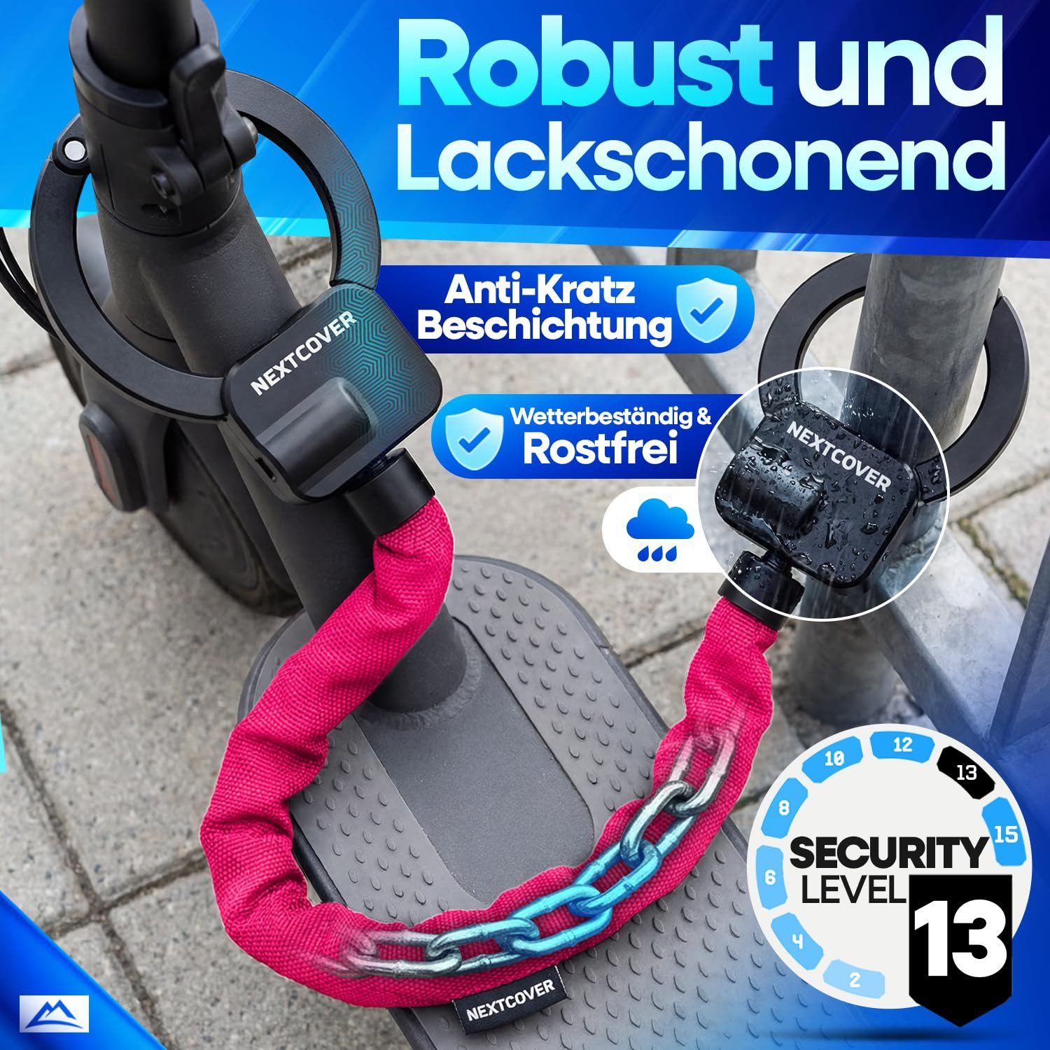 Nextcover Kettenschloss NEXTCOVER® E-Scooter Schloss [Steel-Secure-Technologie] – Bild 4 von 5