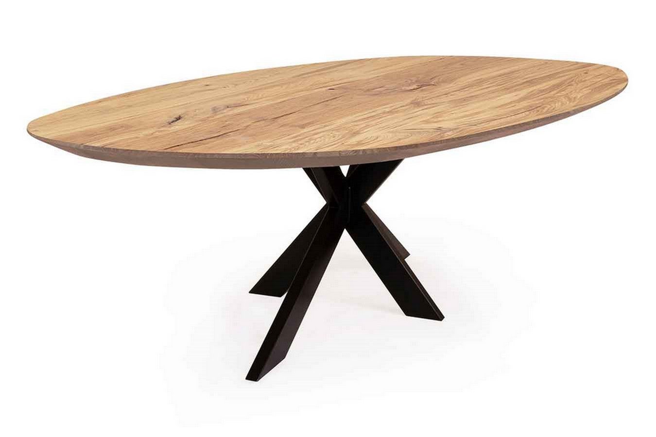 Tischhelden Küchentisch Esstisch Nora schweizer Kante oval 180x100x3