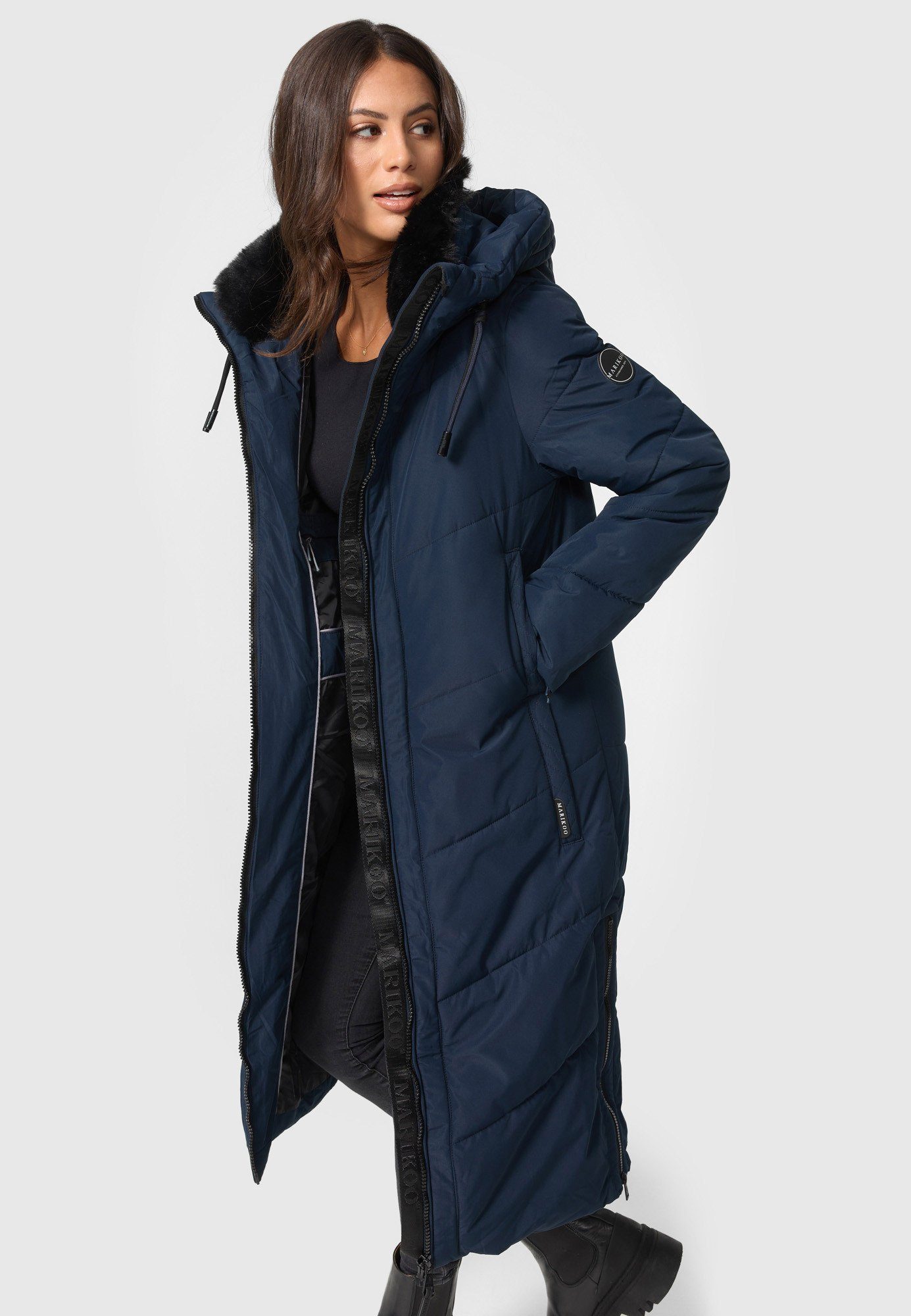 Marikoo Winterjacke Nadaree XVI Stepp Mantel mit großer Kapuze
