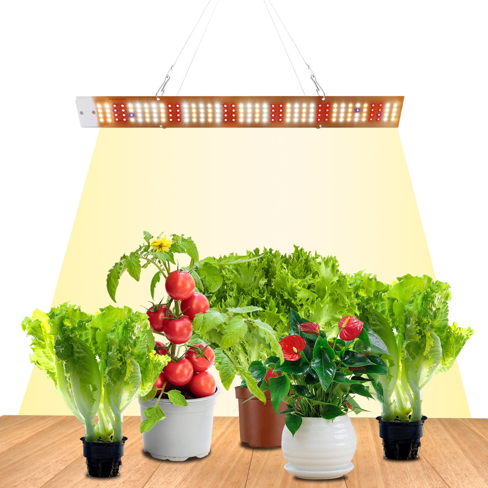 Rosnek Pflanzenlampe LED Vollspektrum 40–160W mit 156–624 LEDs, LED fest in günstig online kaufen