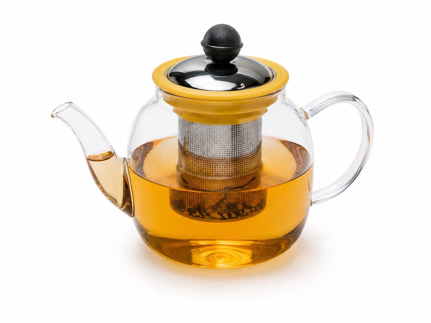 Rungassi Teekanne Glas Teekanne 1000 ml mit Glasfilter & Deckel Elegante, (Teekanne mit Glasfilter und Deckel)