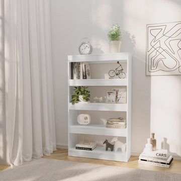 furnicato Bücherregal Bücherregal/Raumteiler Hochglanz-Weiß 80x30x135cm Holzwerkstoff