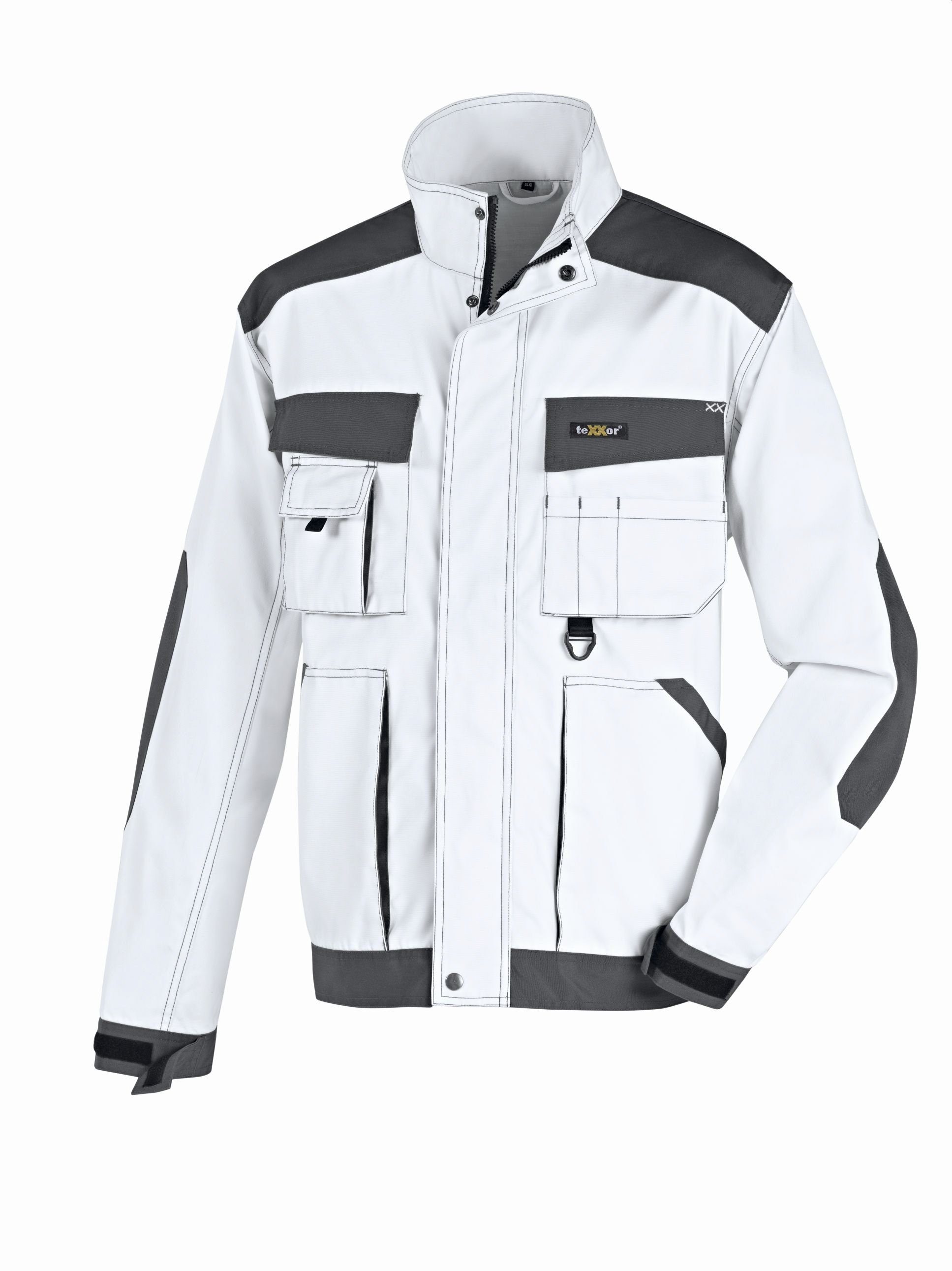 TRIZERATOP Arbeitsjacke Canvas (270 g/m) Bundjacke weiß/grau Gr. 3XL