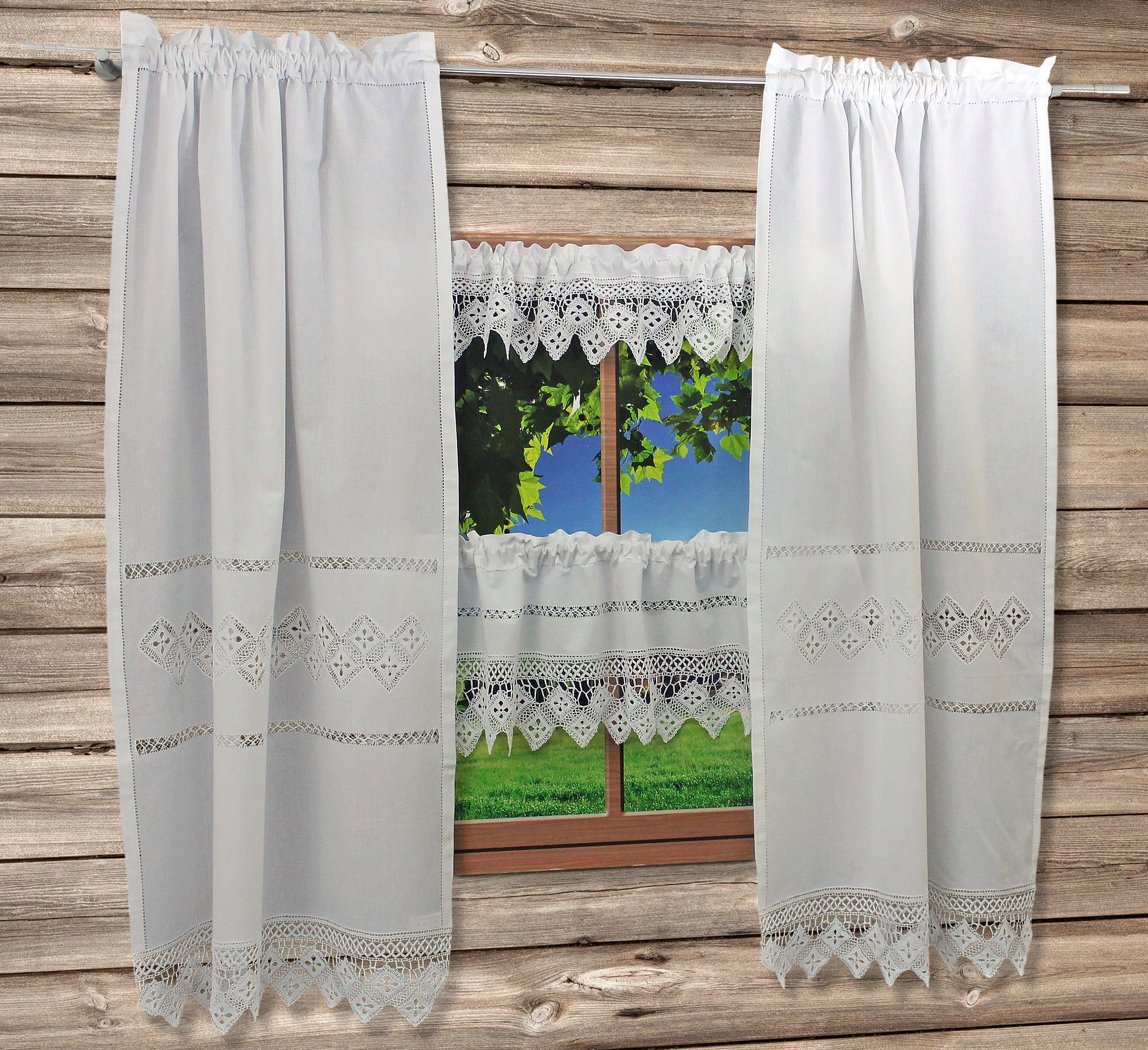 HOSSNER - ART OF HOME DECO Querbehang BALDO (1 St), Stangendurchzug, halbtransparent, Wirkware